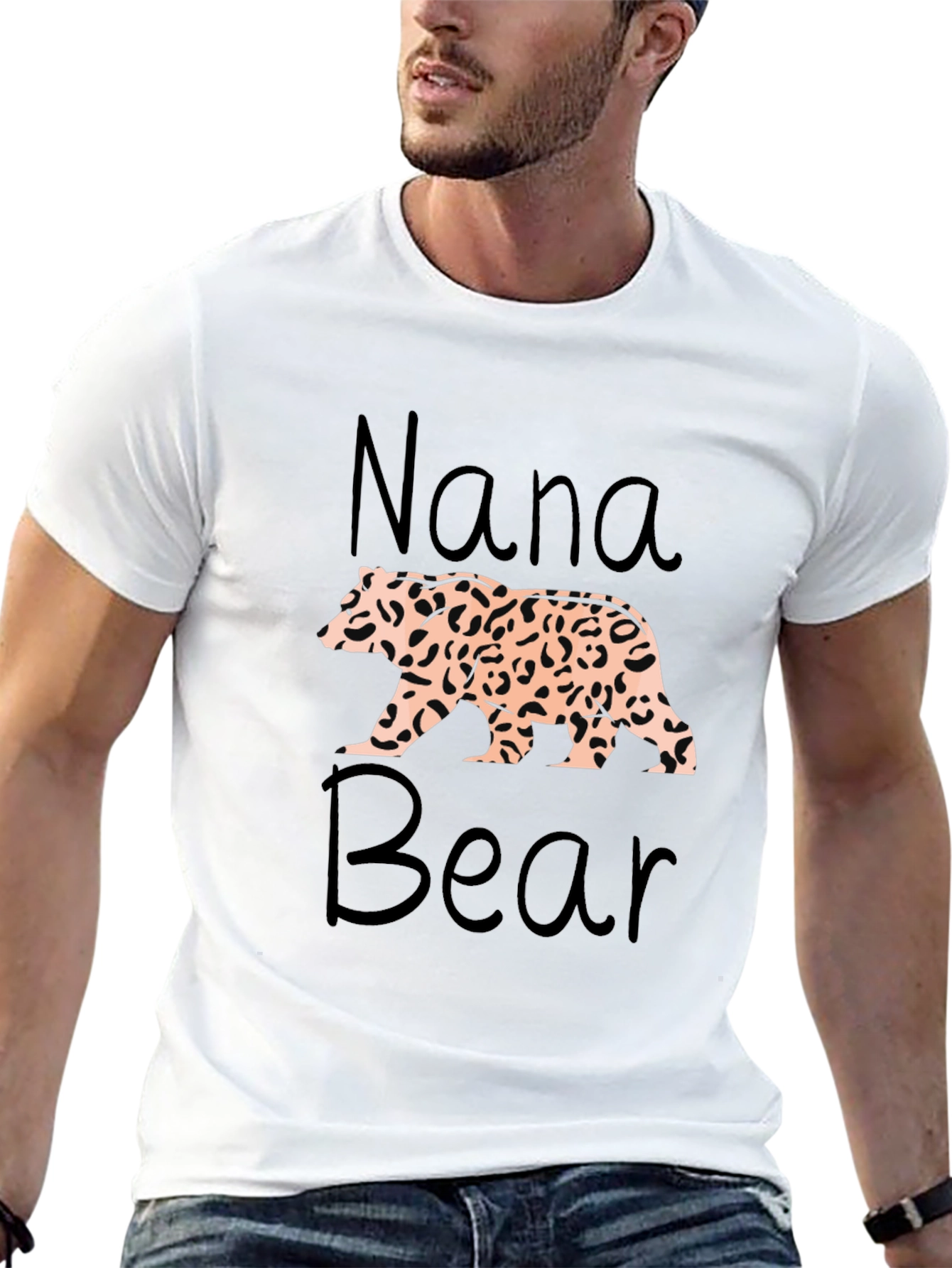 Nana Bear Leopard Print T-Shirt