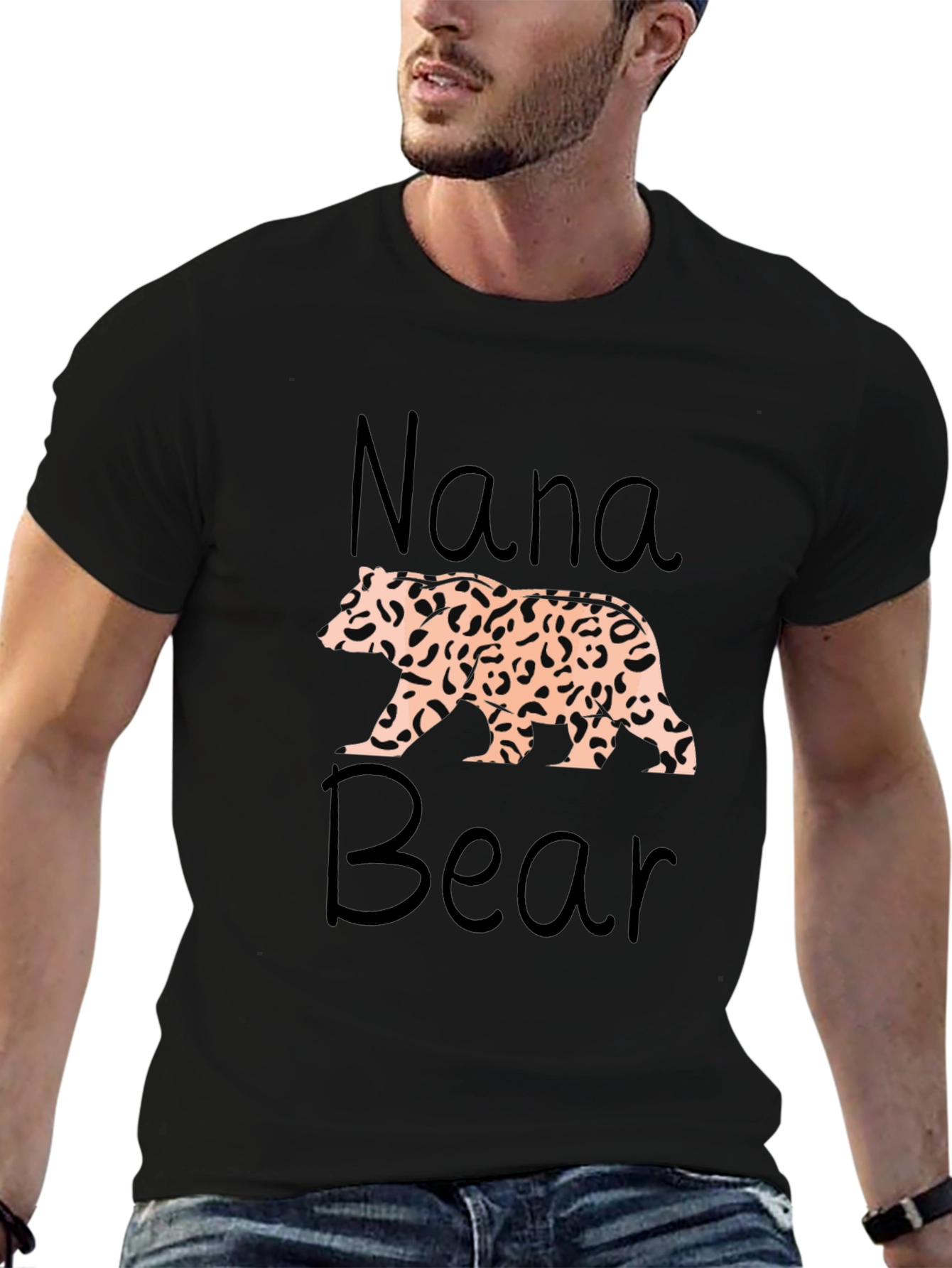 Nana Bear Leopard Print T-Shirt