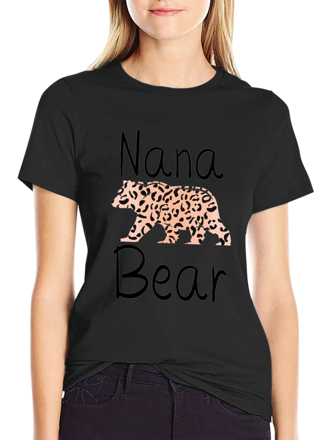 Nana Bear Leopard Print T-Shirt