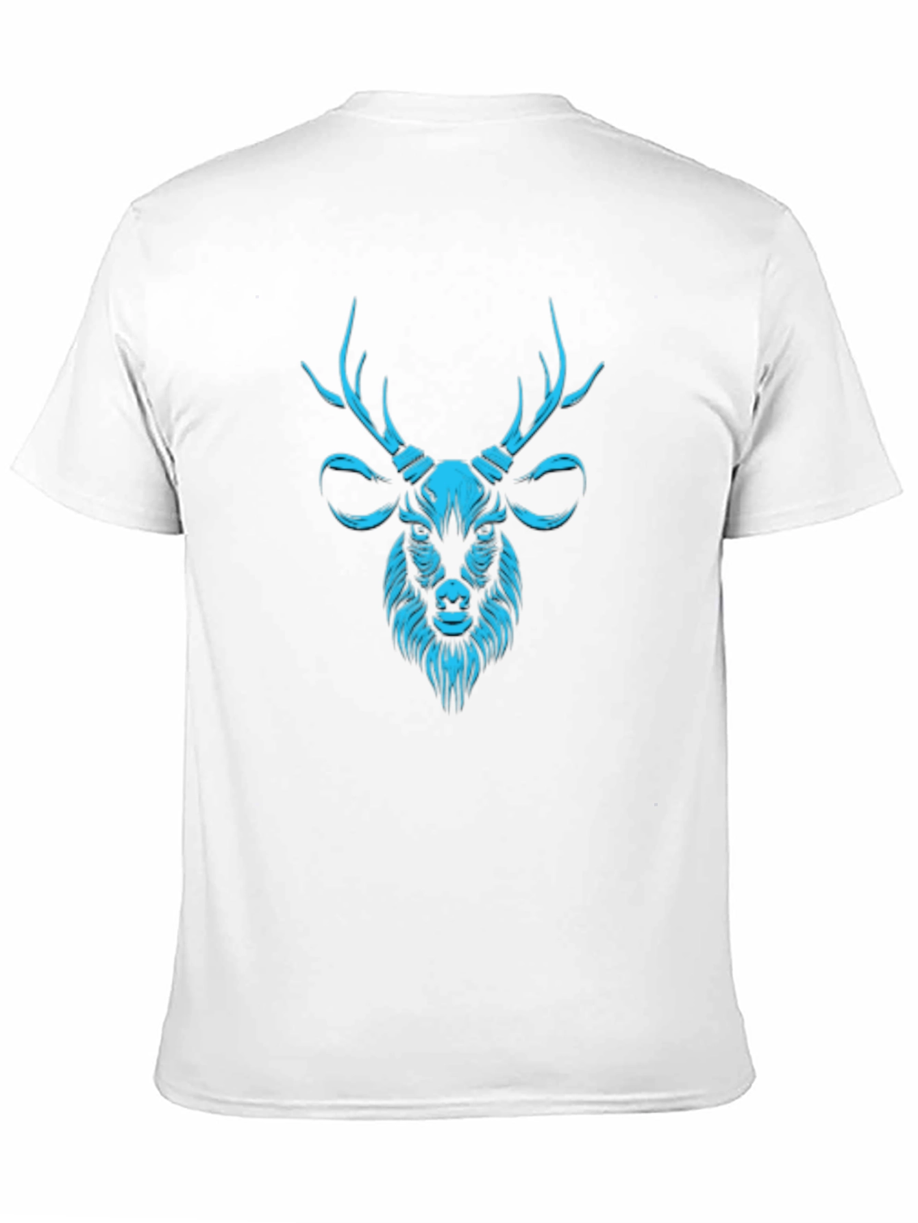 Mens Black T-Shirt with Teal Deer Graphic
