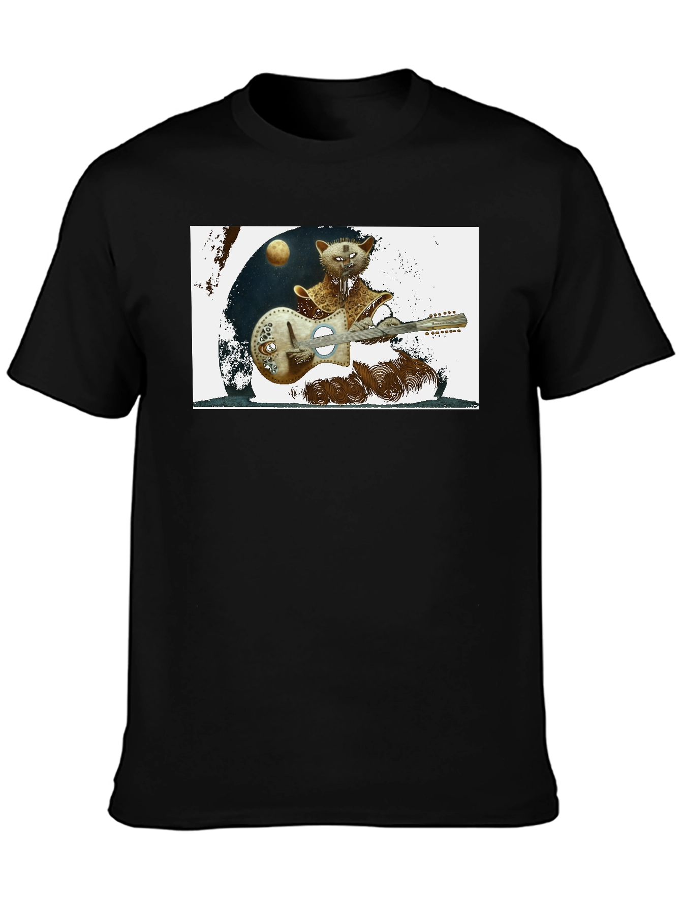 Cool Cat Guitarist Graphic Tee