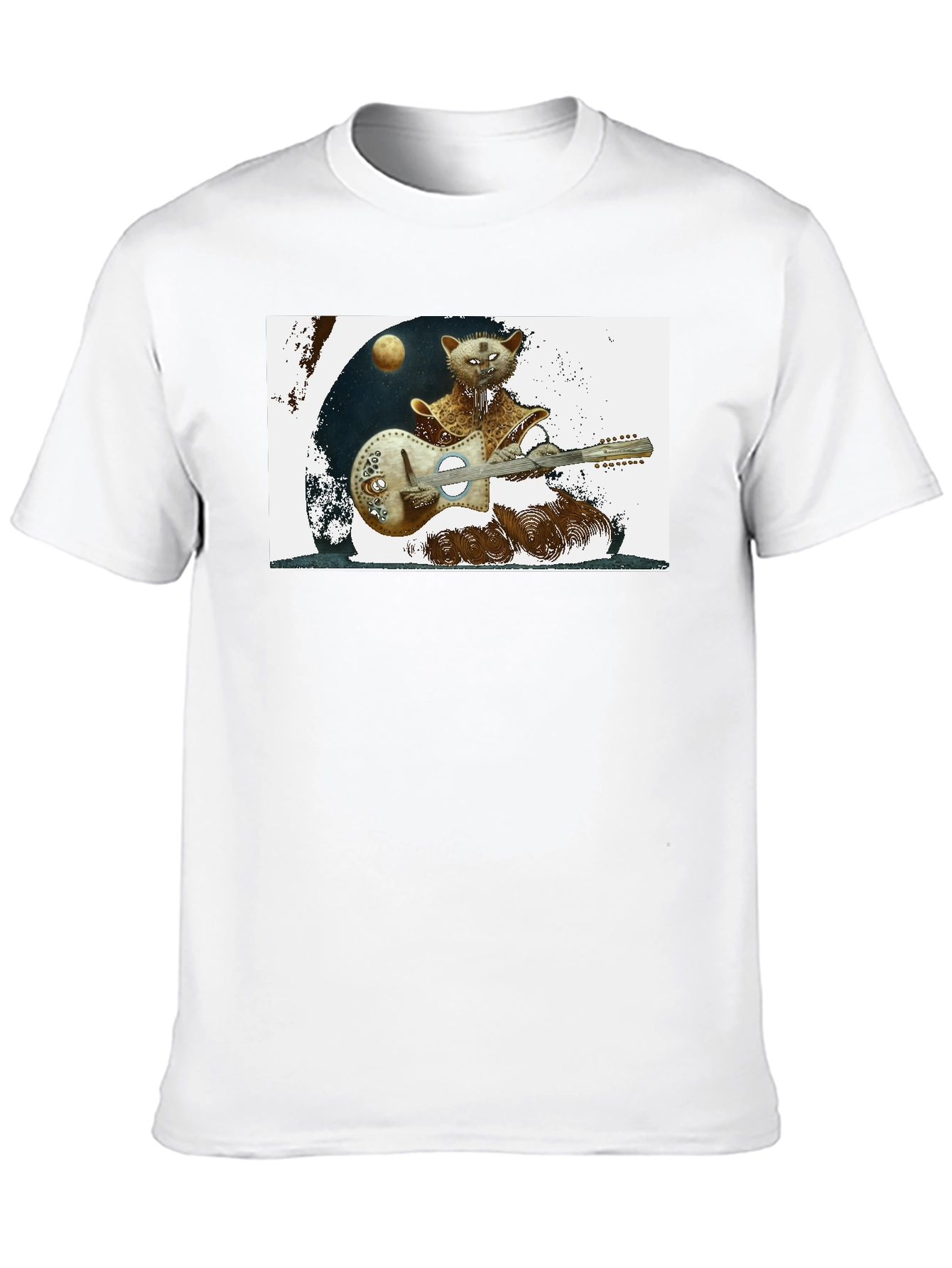 Cool Cat Guitarist Graphic Tee