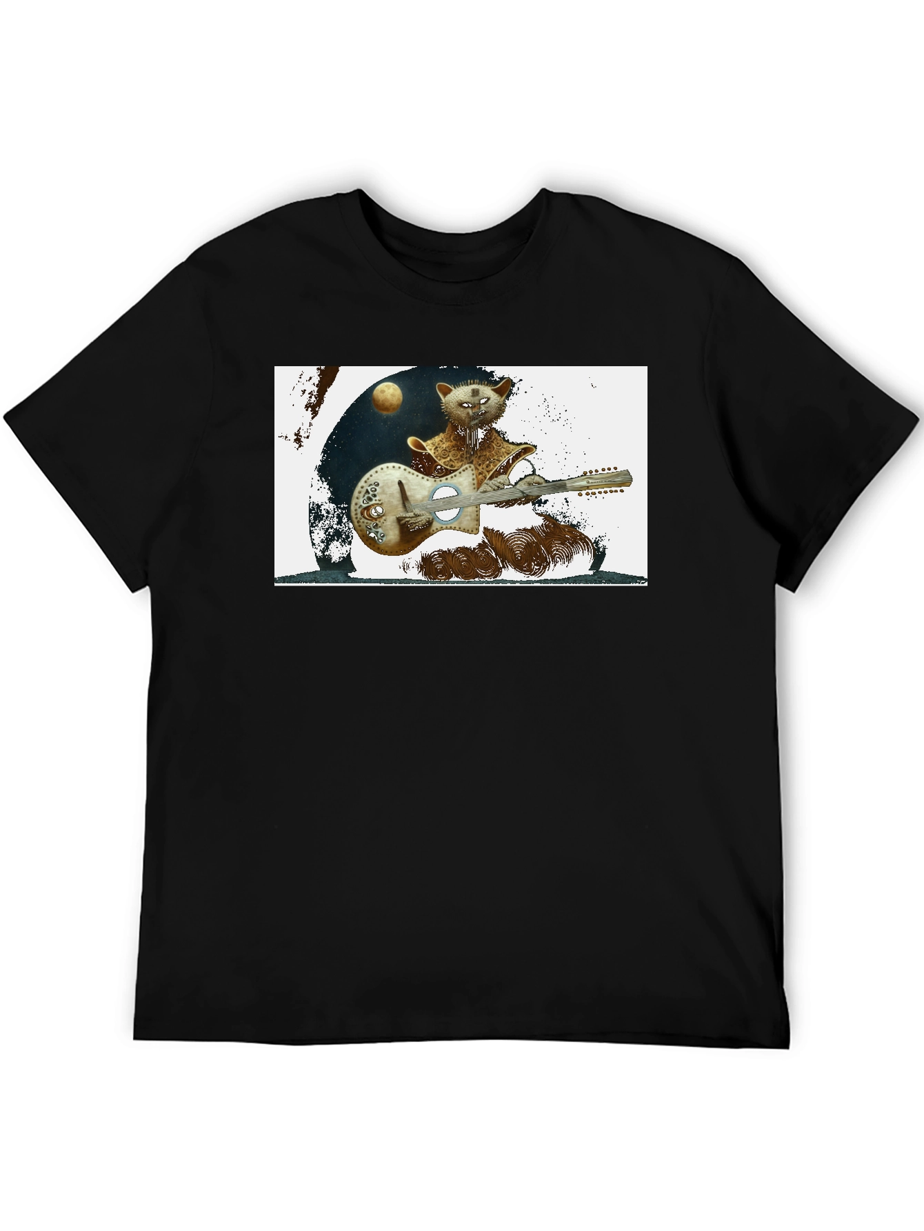 Cool Cat Guitarist Graphic Tee