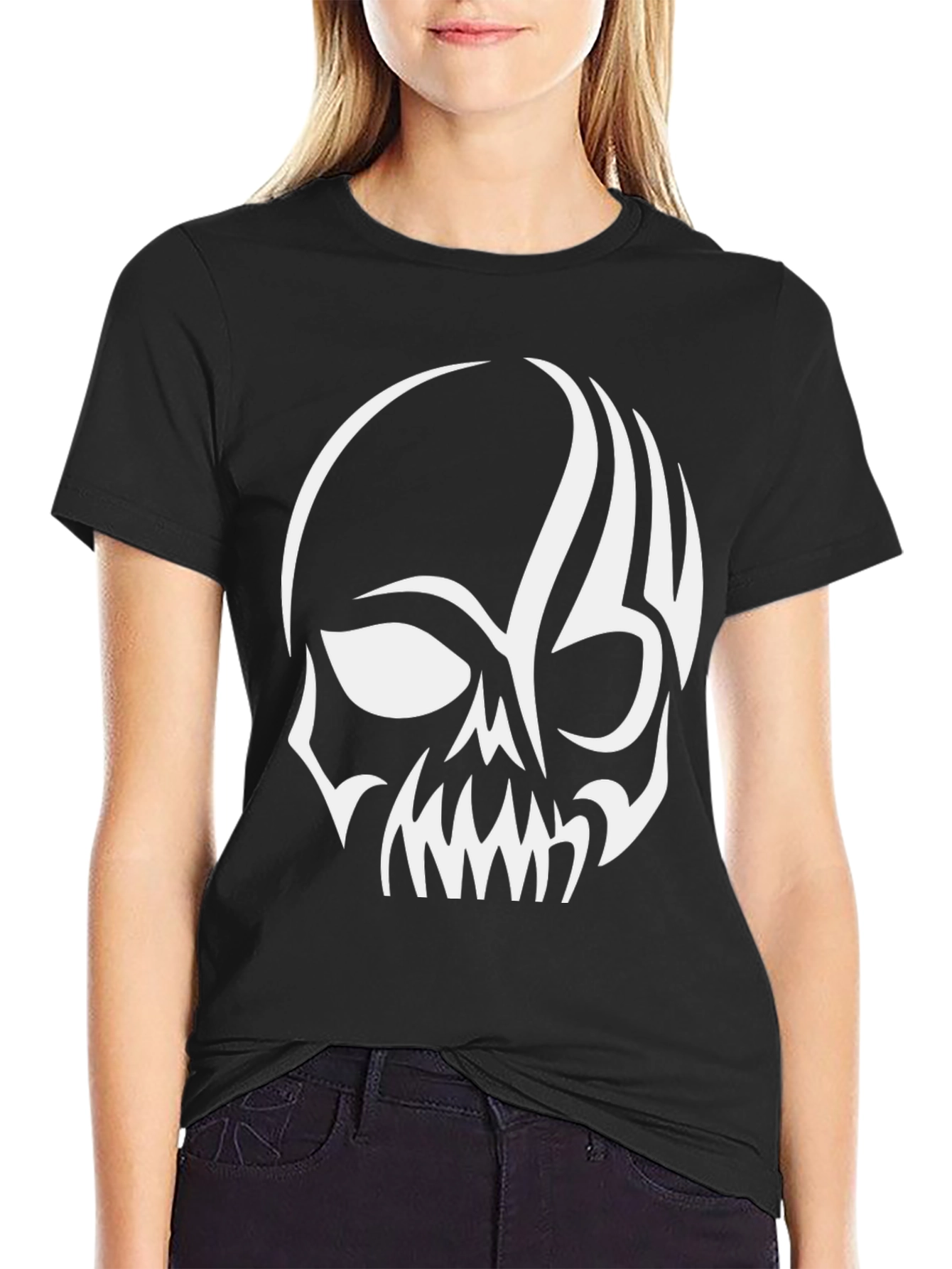 Black Skull Graphic T-Shirt - Edgy Style
