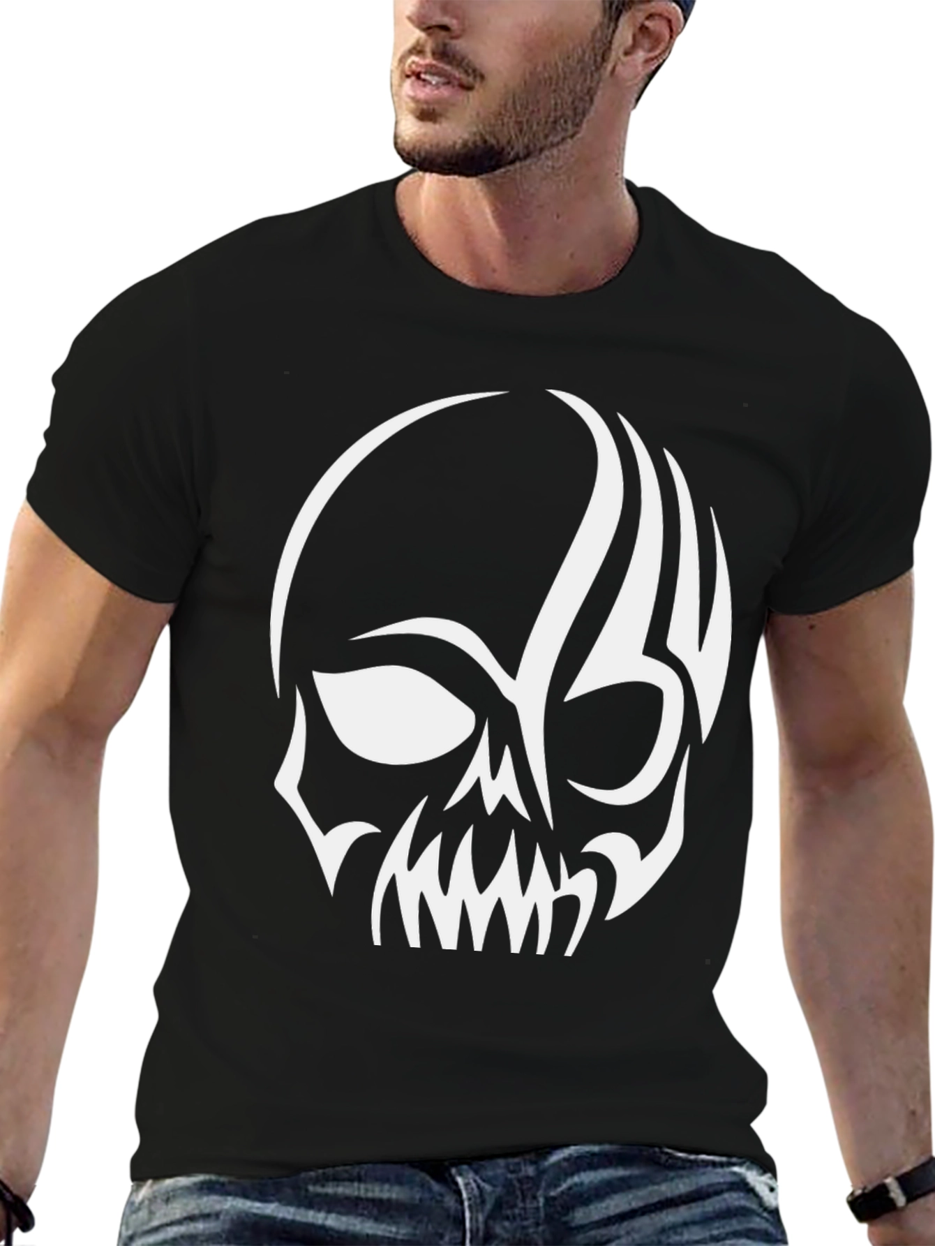 Black Skull Graphic T-Shirt - Edgy Style