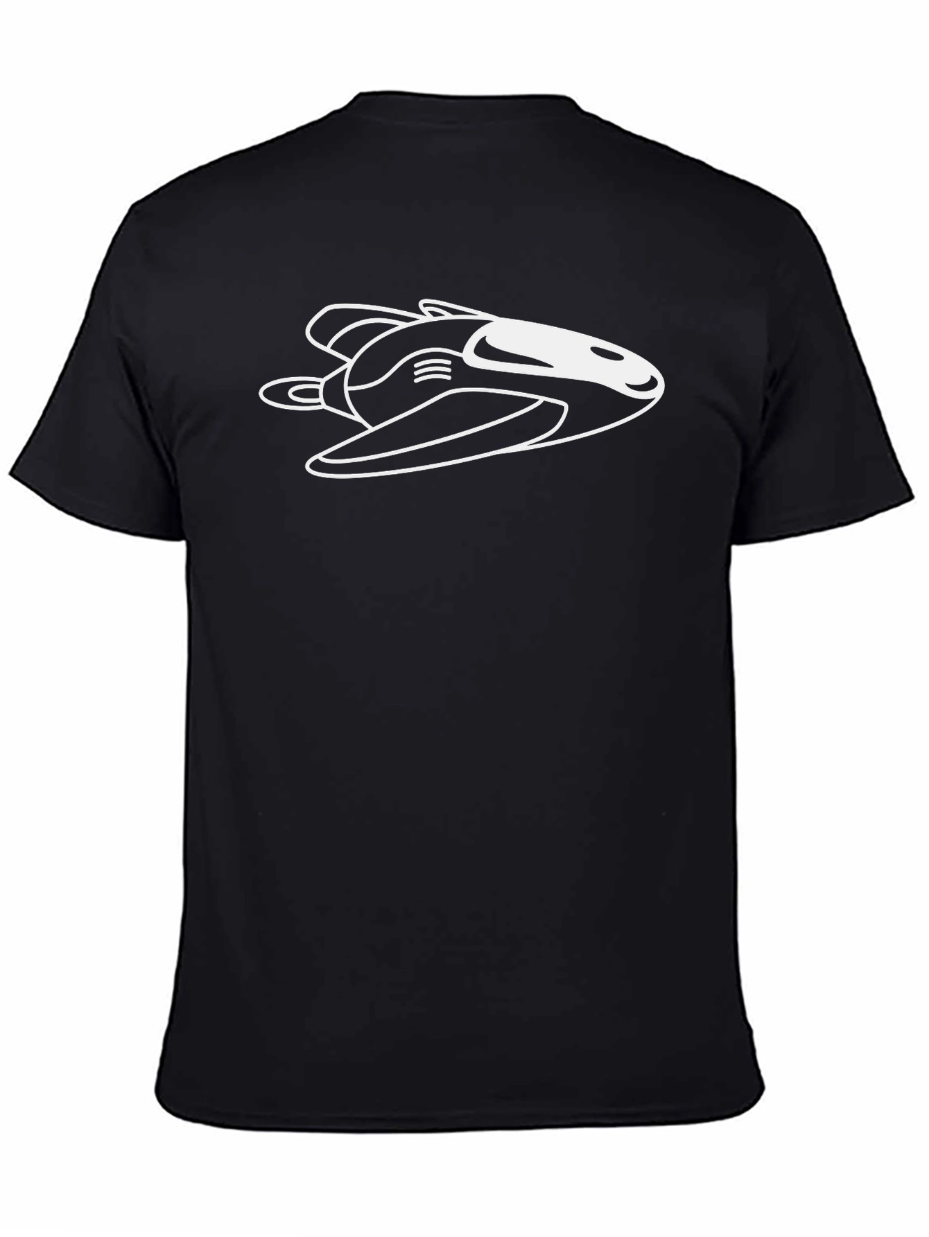 Cool Spacecraft Graphic Black T-Shirt
