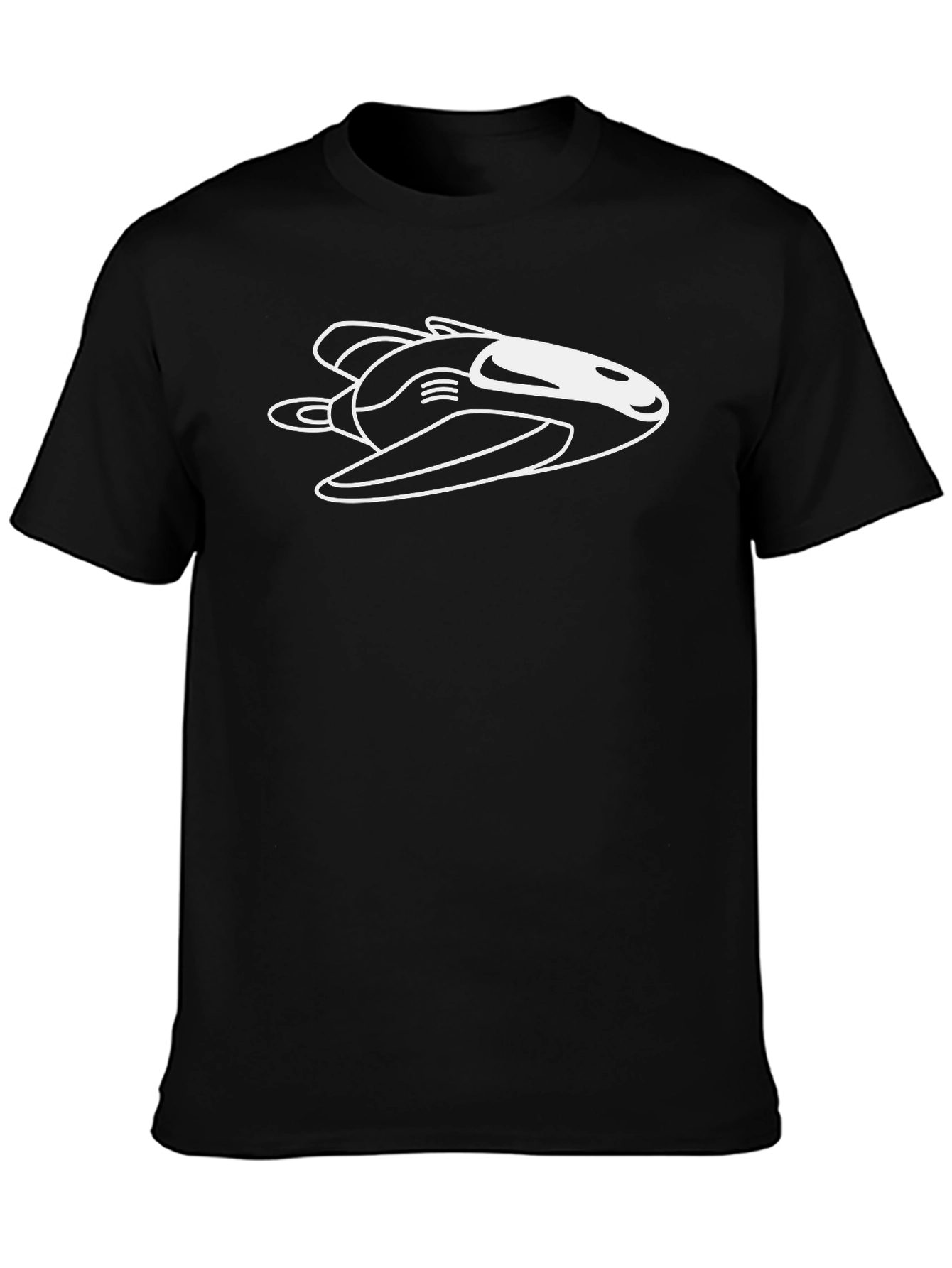 Cool Spacecraft Graphic Black T-Shirt