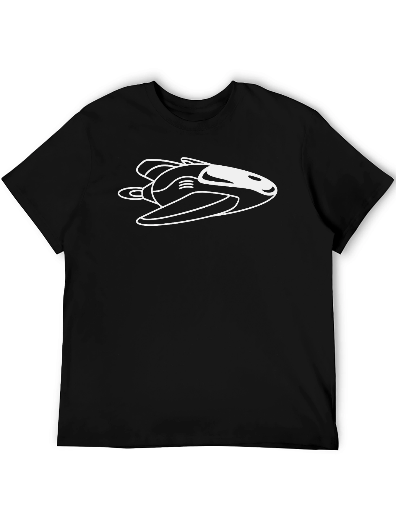 Cool Spacecraft Graphic Black T-Shirt
