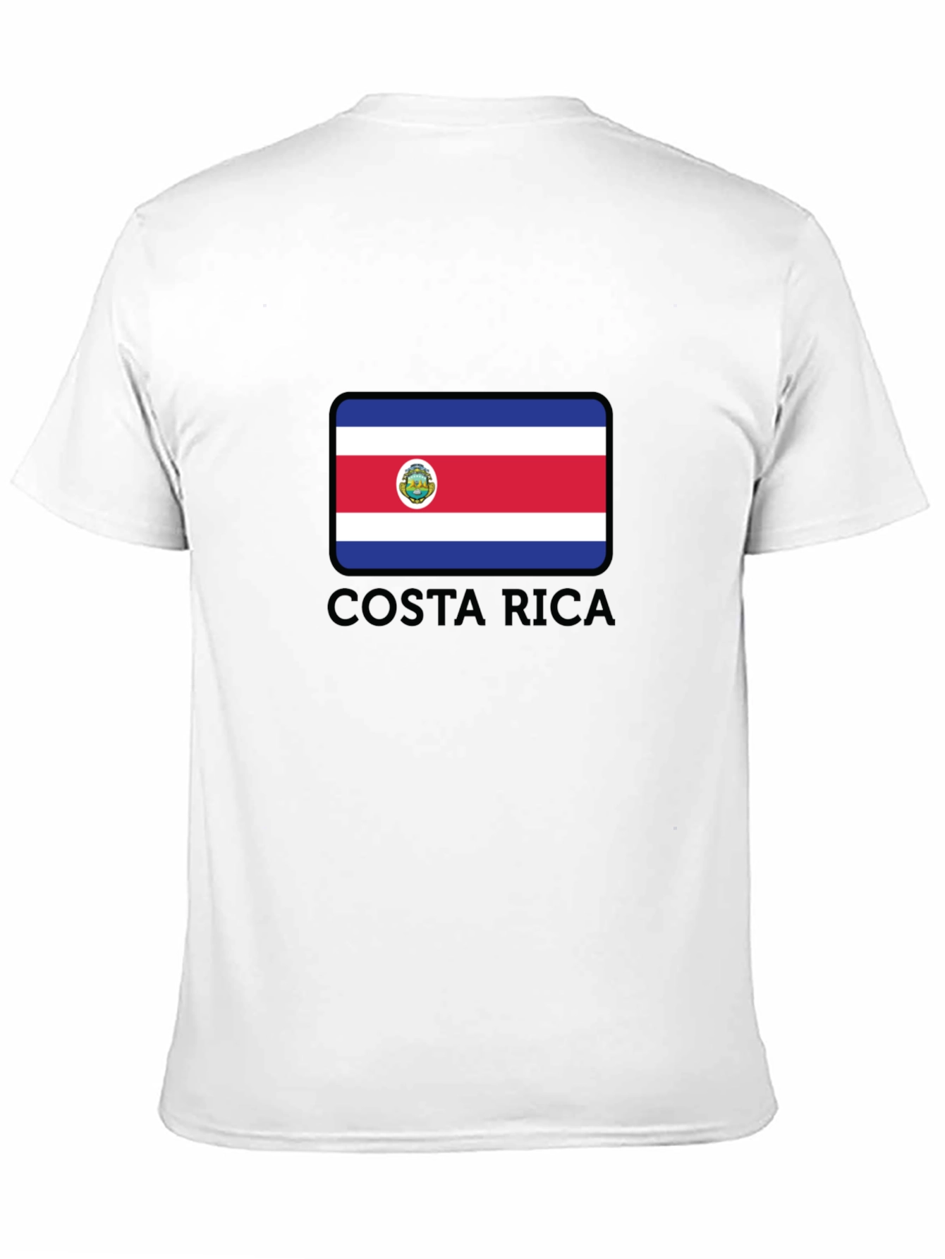Costa Rica Flag Graphic T-Shirt - Black Cotton Tee