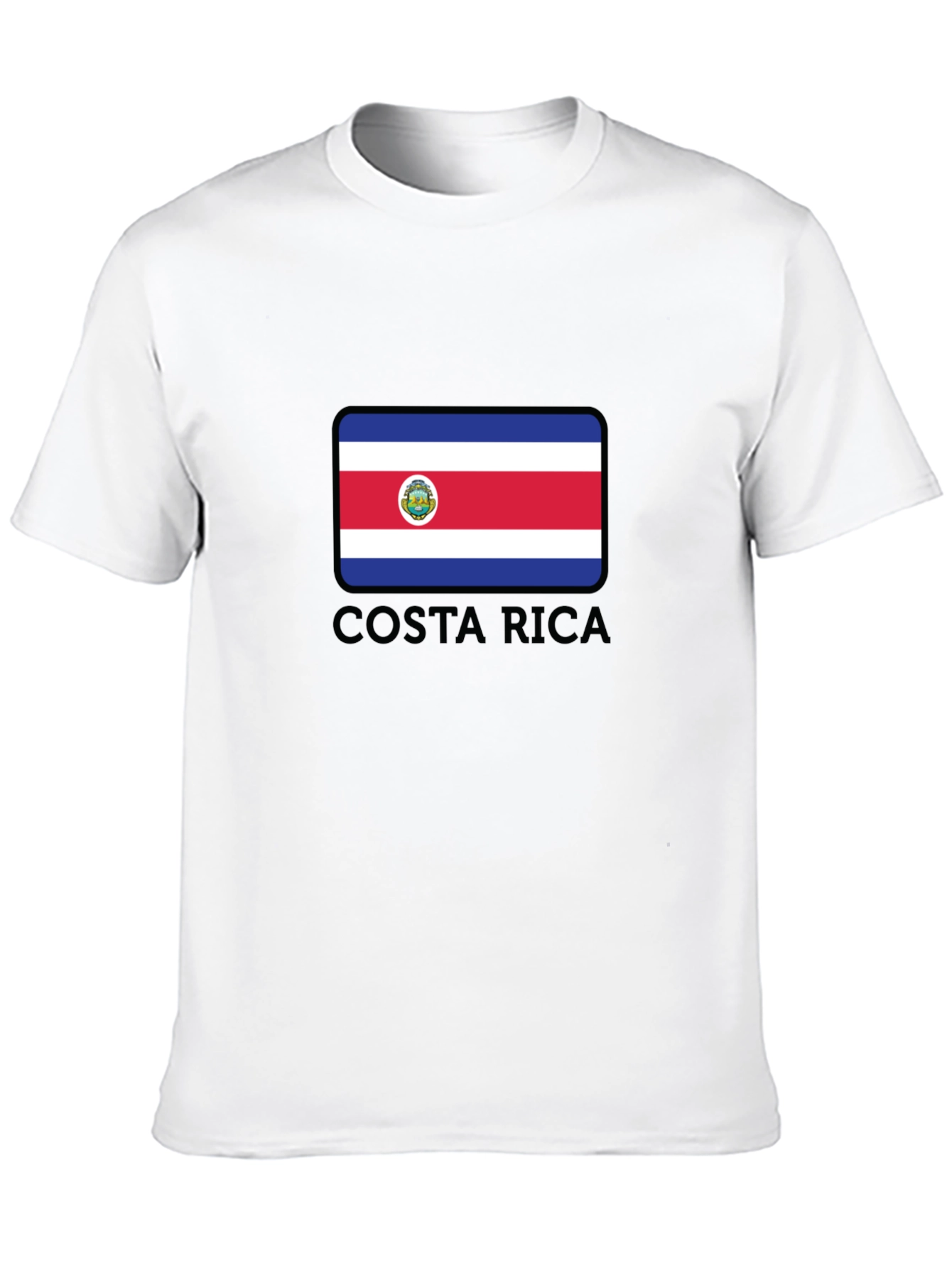 Costa Rica Flag Graphic T-Shirt - Black Cotton Tee