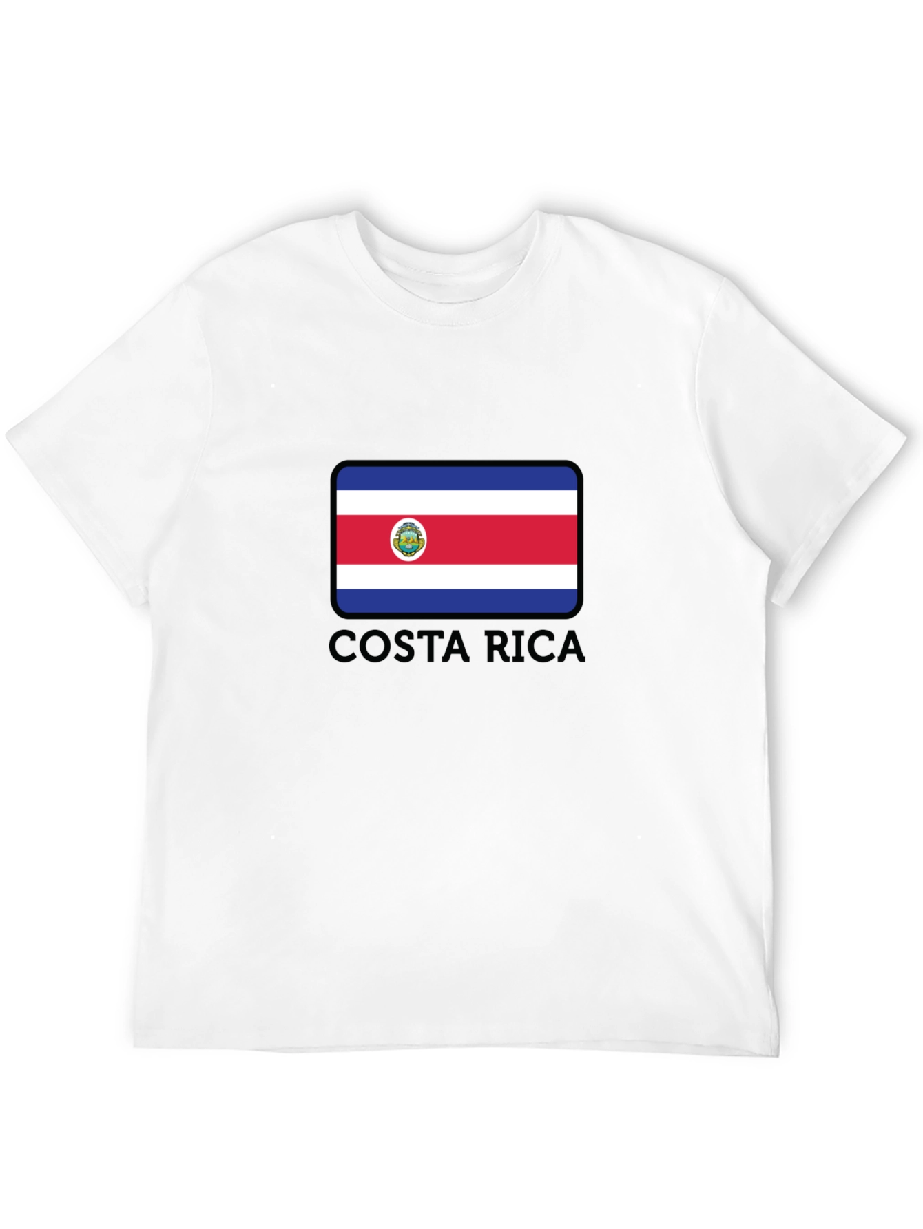 Costa Rica Flag Graphic T-Shirt - Black Cotton Tee