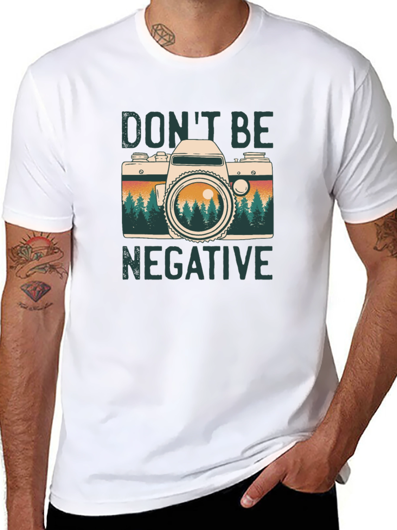 Dont Be Negative Camera Graphic Tee