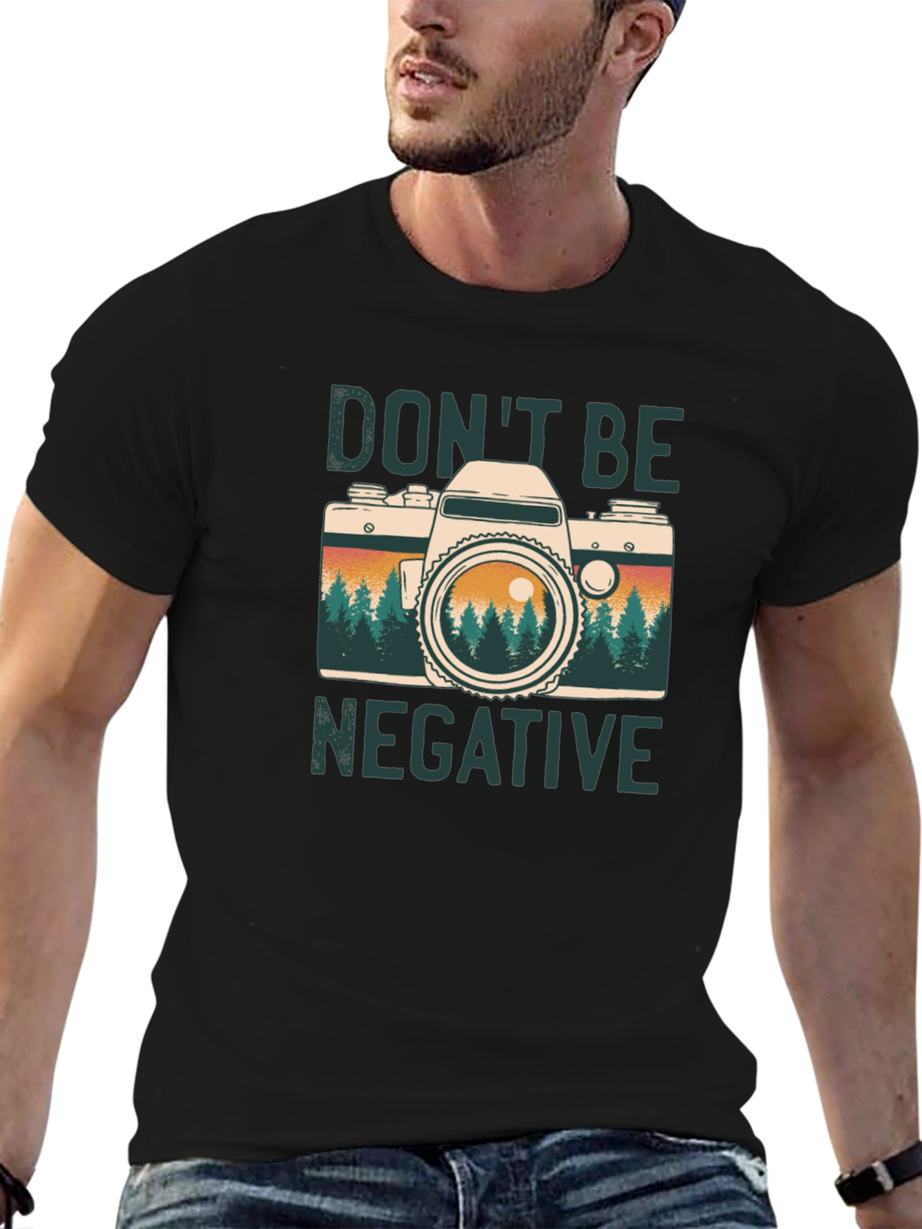 Dont Be Negative Camera Graphic Tee