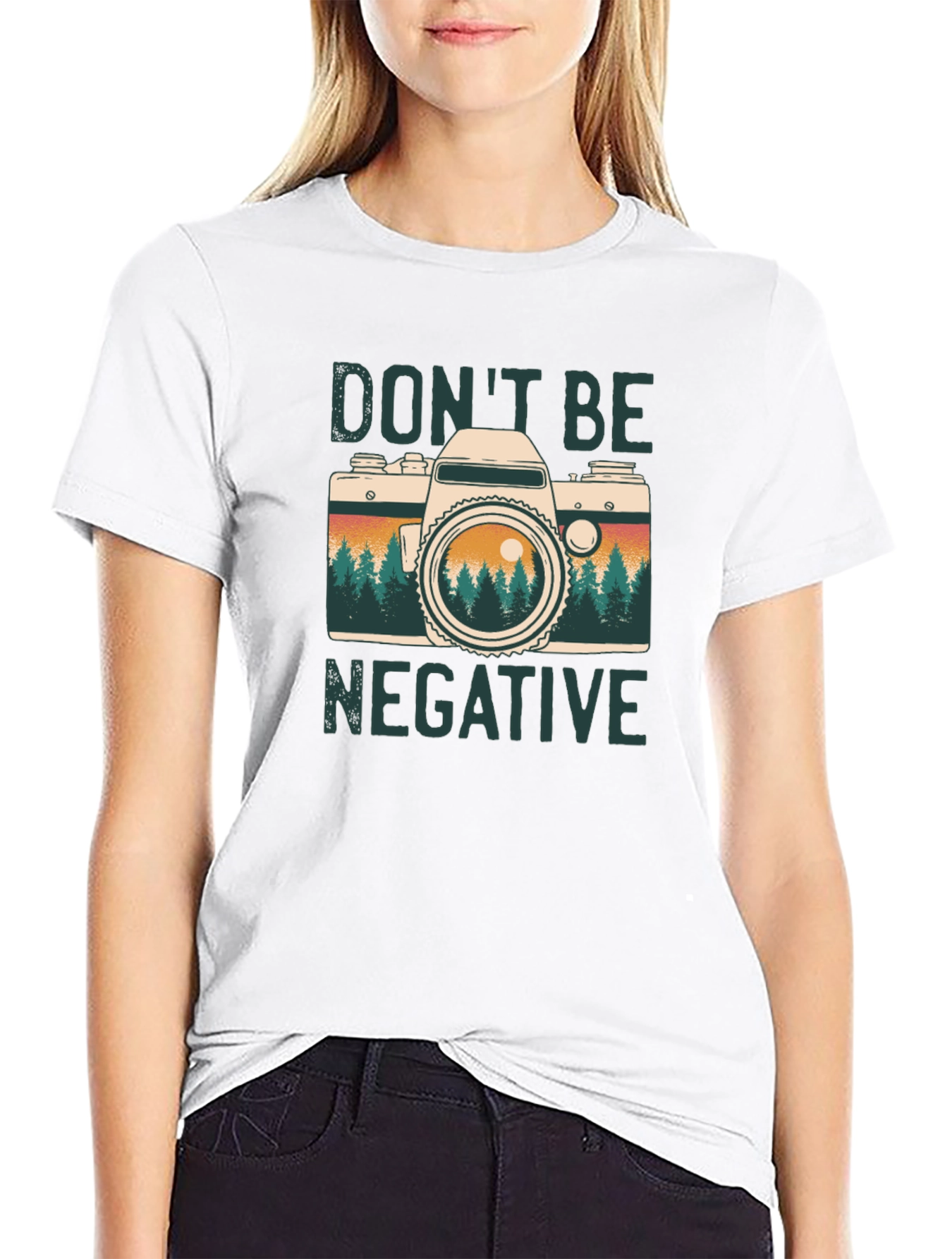 Dont Be Negative Camera Graphic Tee