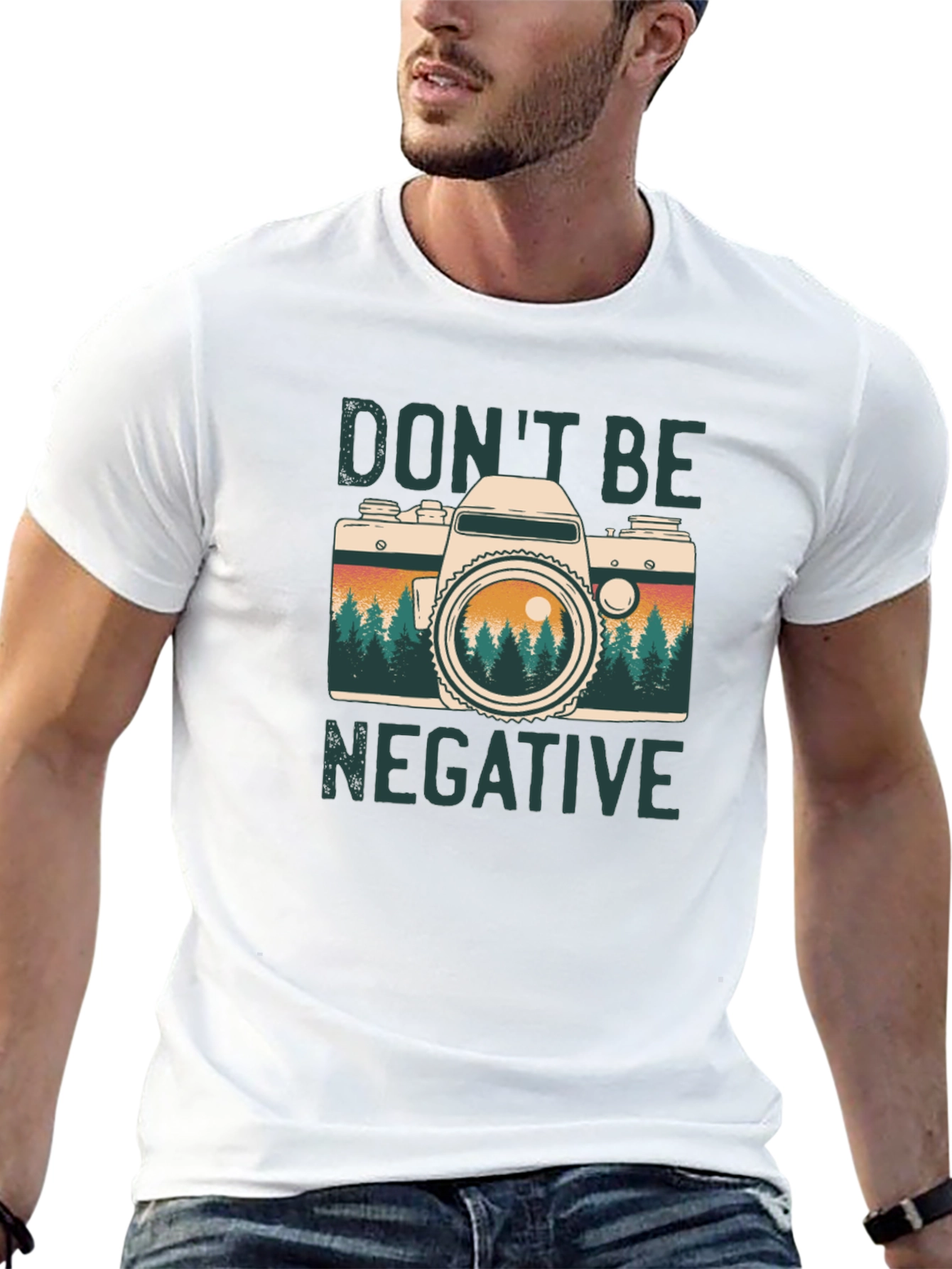 Dont Be Negative Camera Graphic Tee