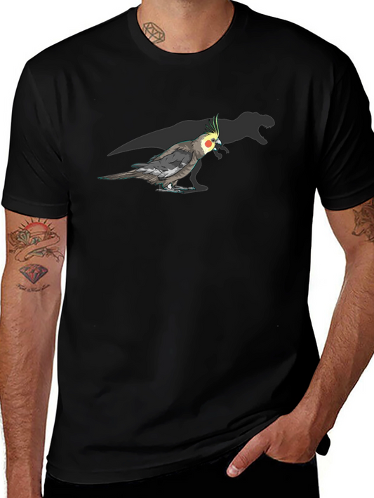 Cockatiel Dinosaur Shadow T-Shirt - Unique Graphic Tee