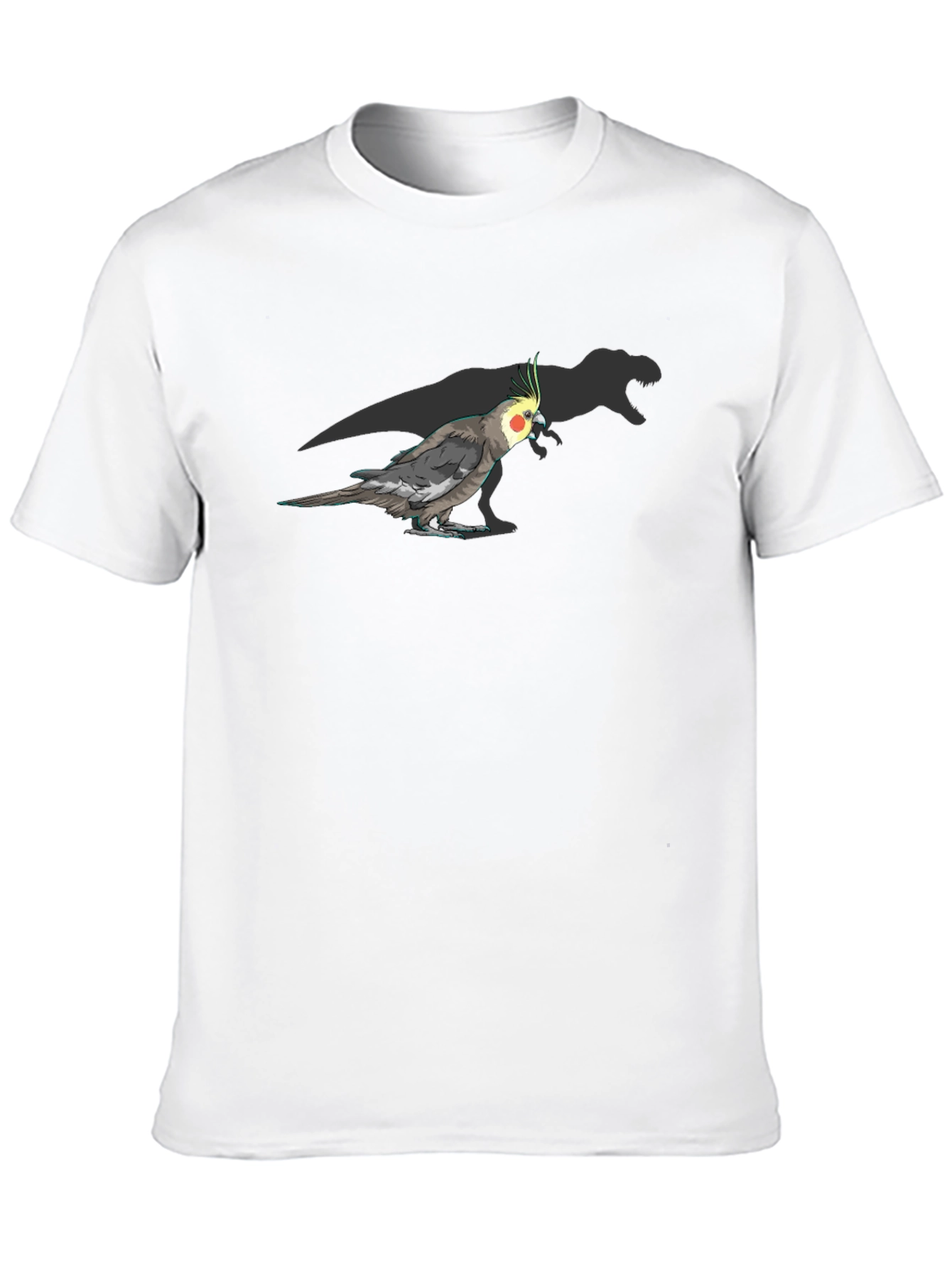 Cockatiel Dinosaur Shadow T-Shirt - Unique Graphic Tee
