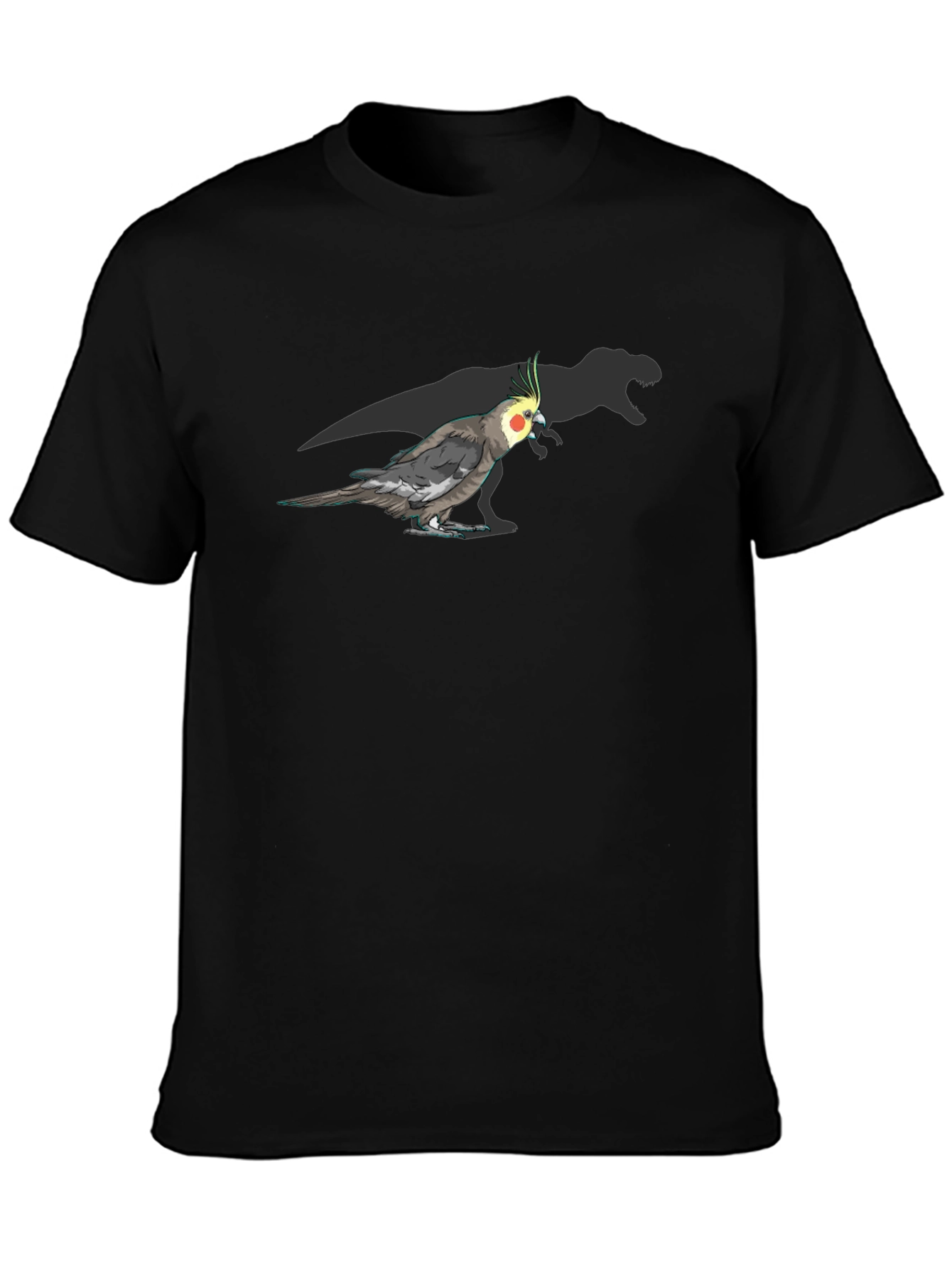 Cockatiel Dinosaur Shadow T-Shirt - Unique Graphic Tee