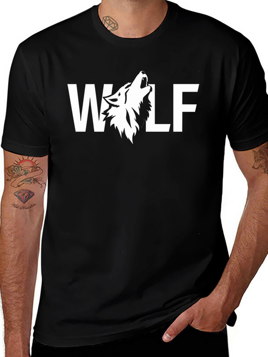 Wolf Graphic Print Black T-Shirt