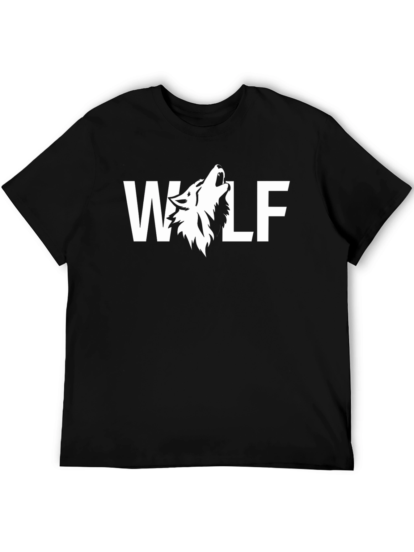 Wolf Graphic Print Black T-Shirt