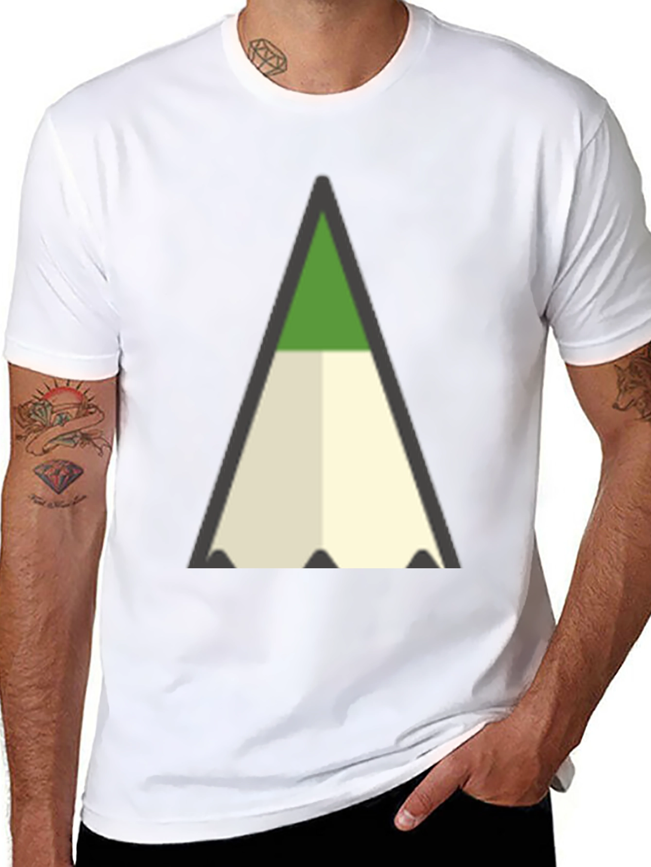 Abstract Pencil T-Shirt - Modern Graphic Tee