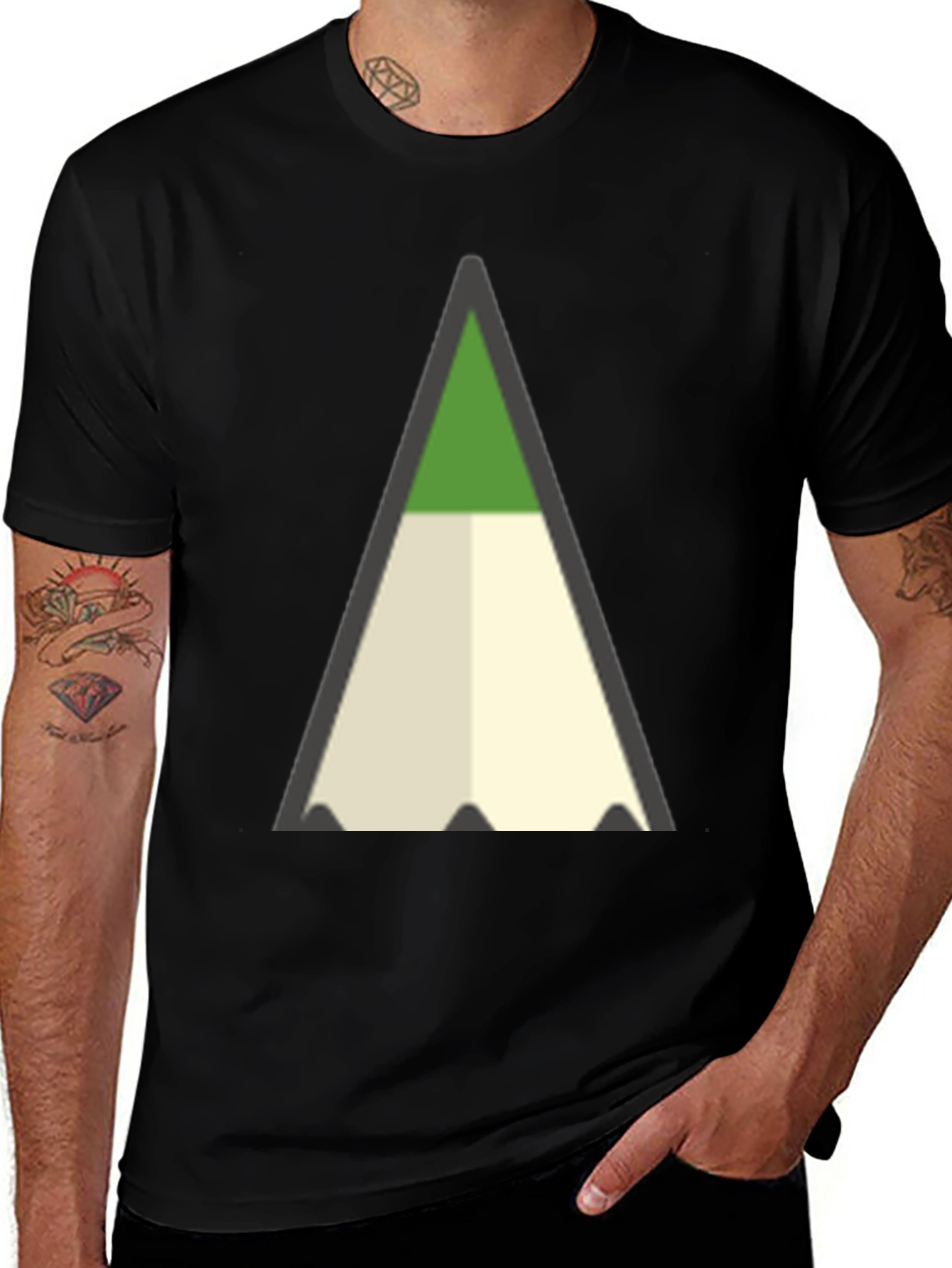 Abstract Pencil T-Shirt - Modern Graphic Tee