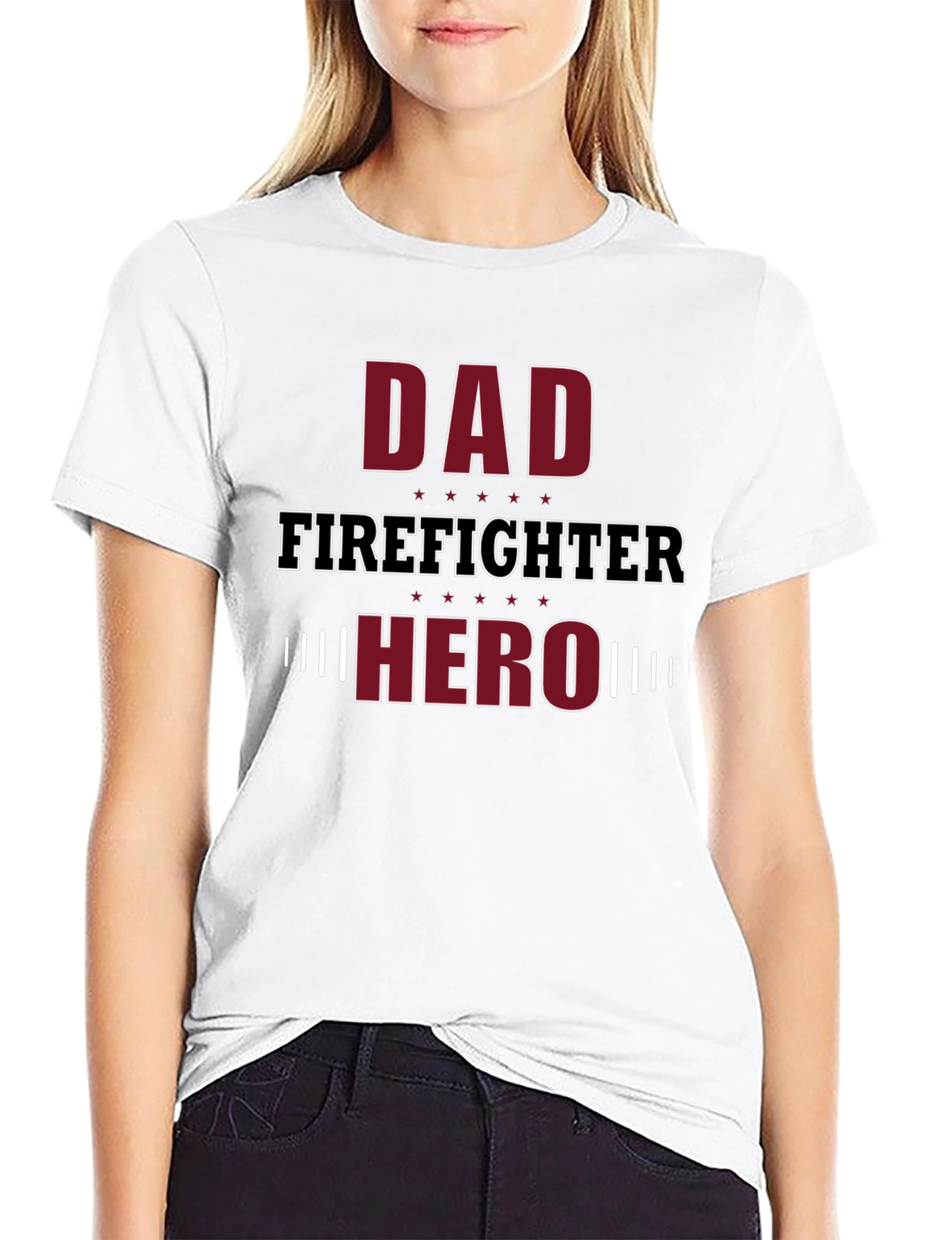 Dad Firefighter Hero Graphic T-Shirt