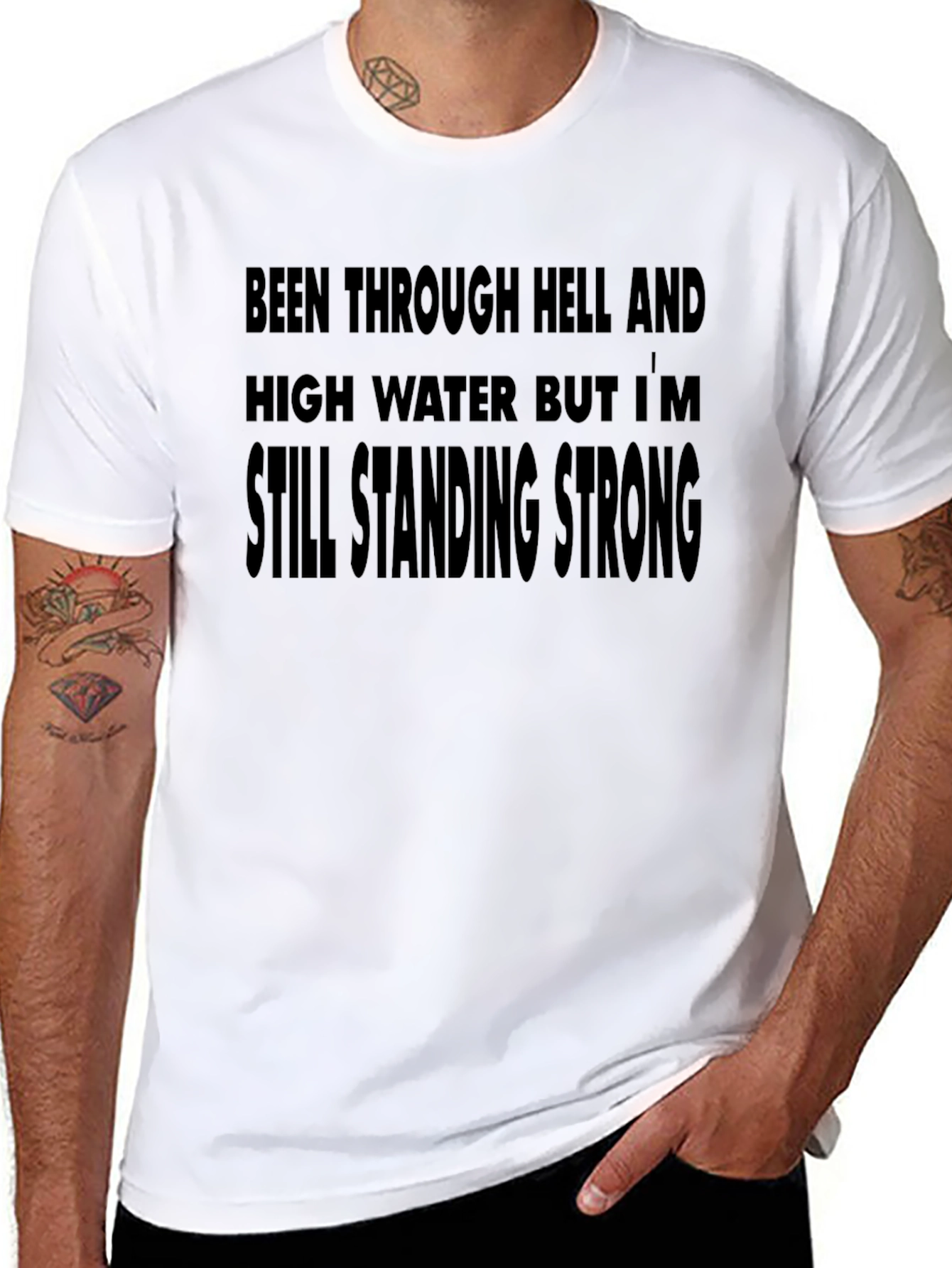 Resilient Black T-Shirt: Still Standing Strong