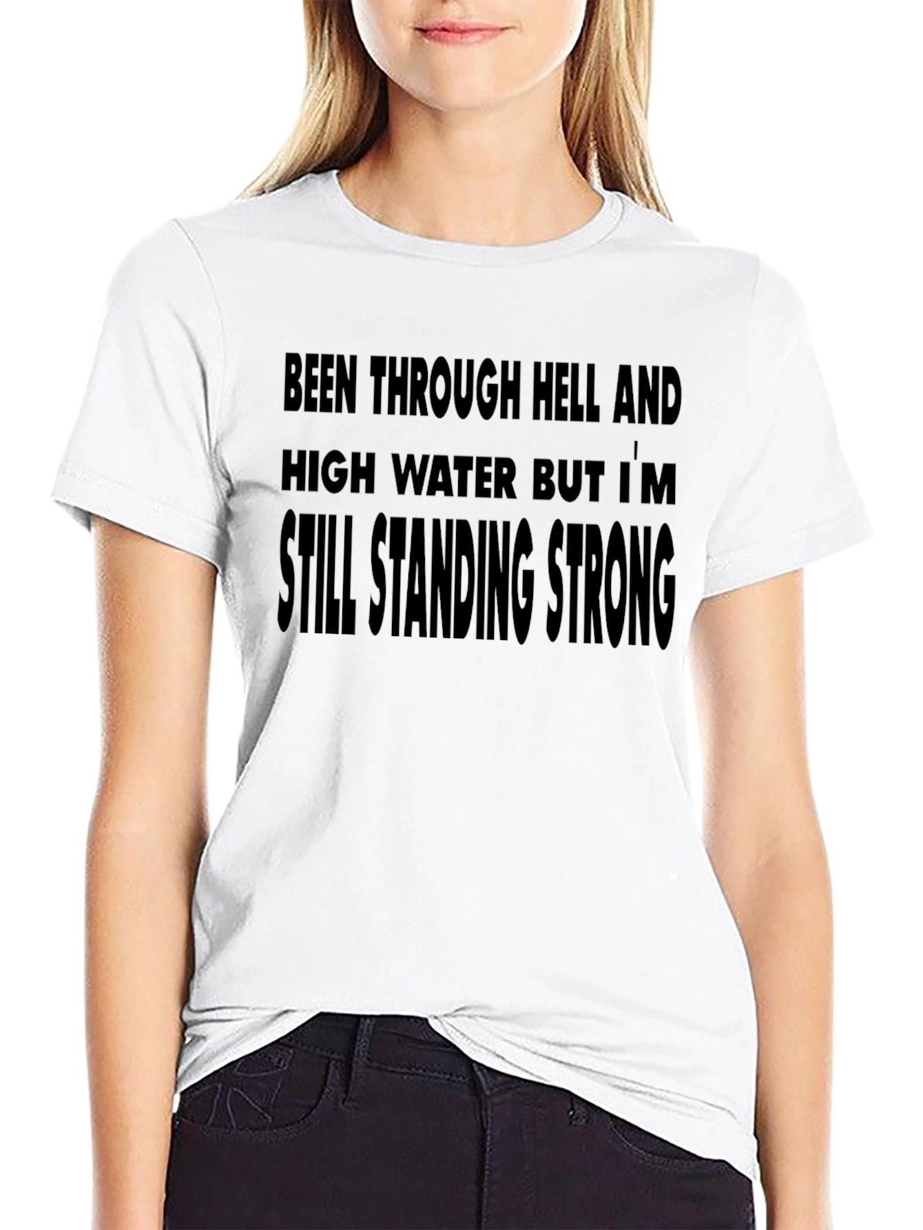 Resilient Black T-Shirt: Still Standing Strong