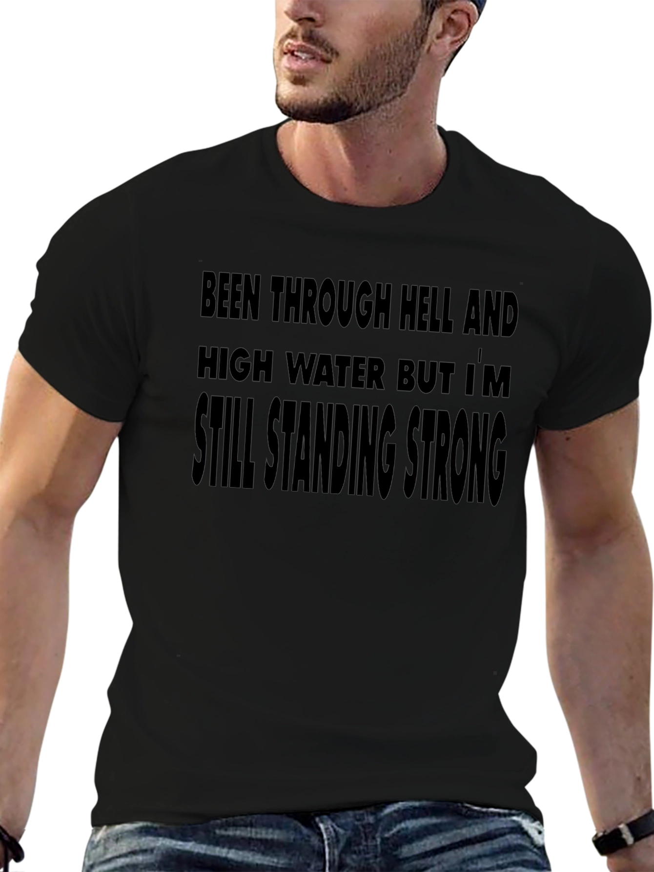 Resilient Black T-Shirt: Still Standing Strong