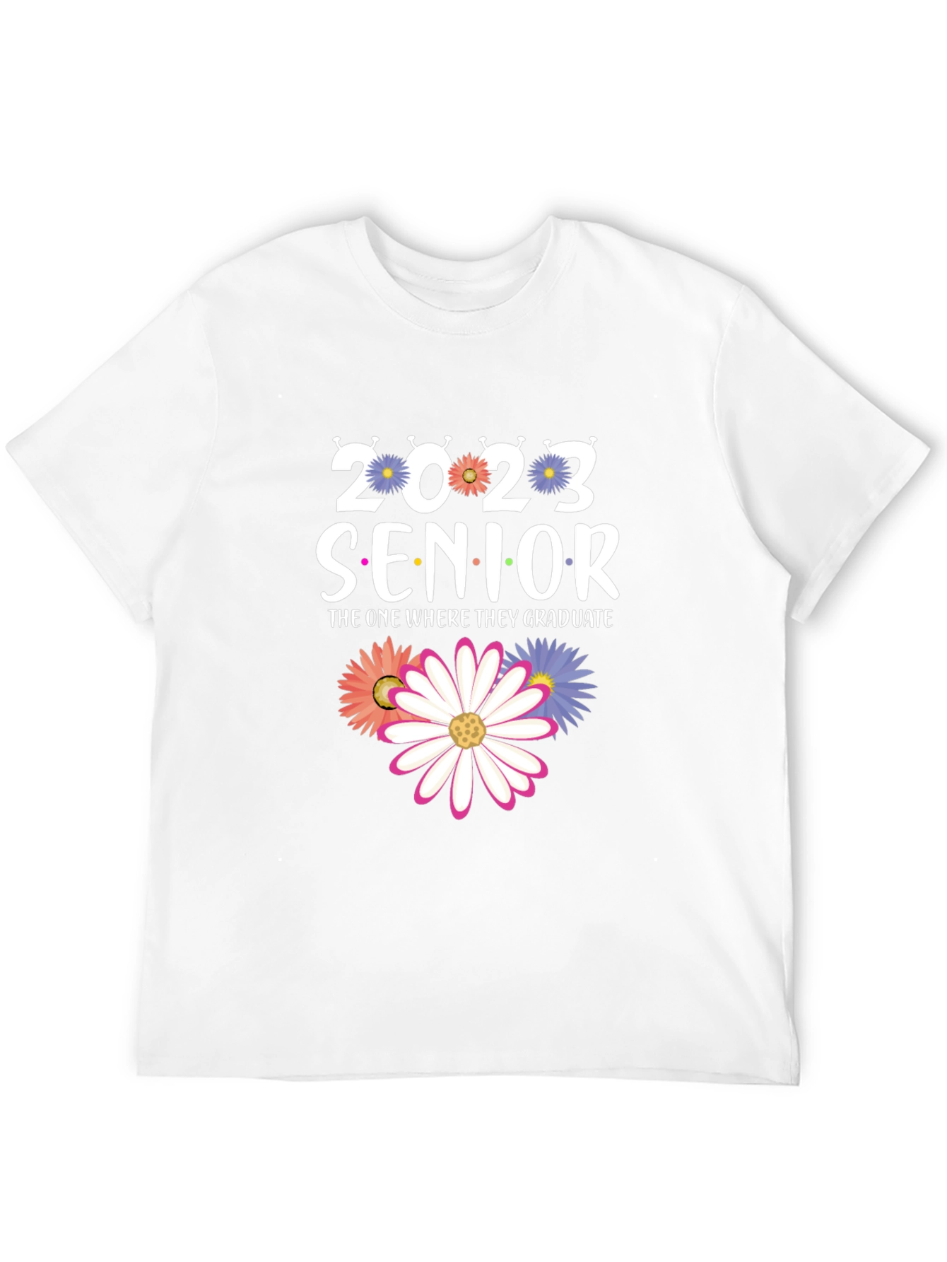 Senior 2023 Graduation T-Shirt with Floral Design