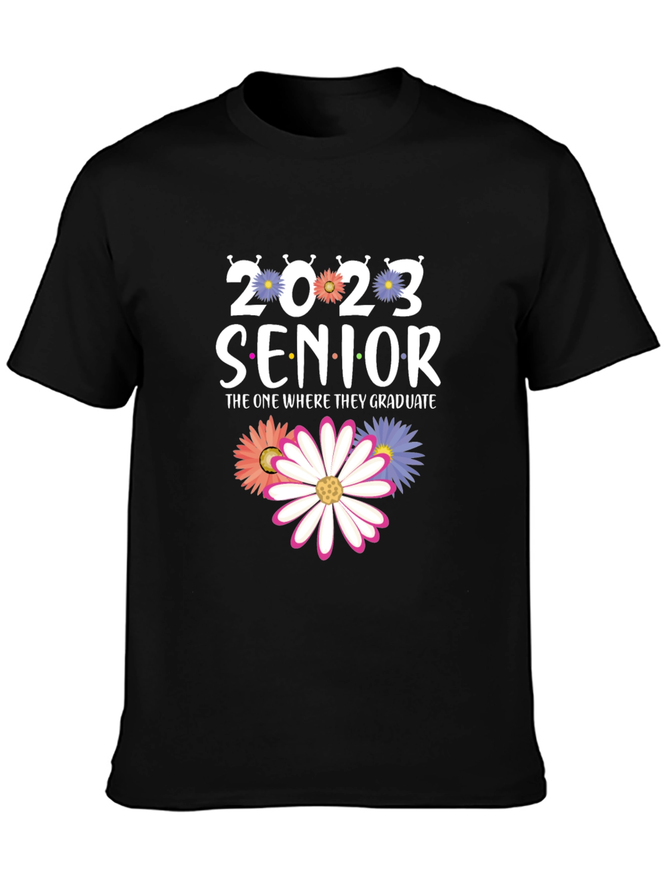 Senior 2023 Graduation T-Shirt with Floral Design