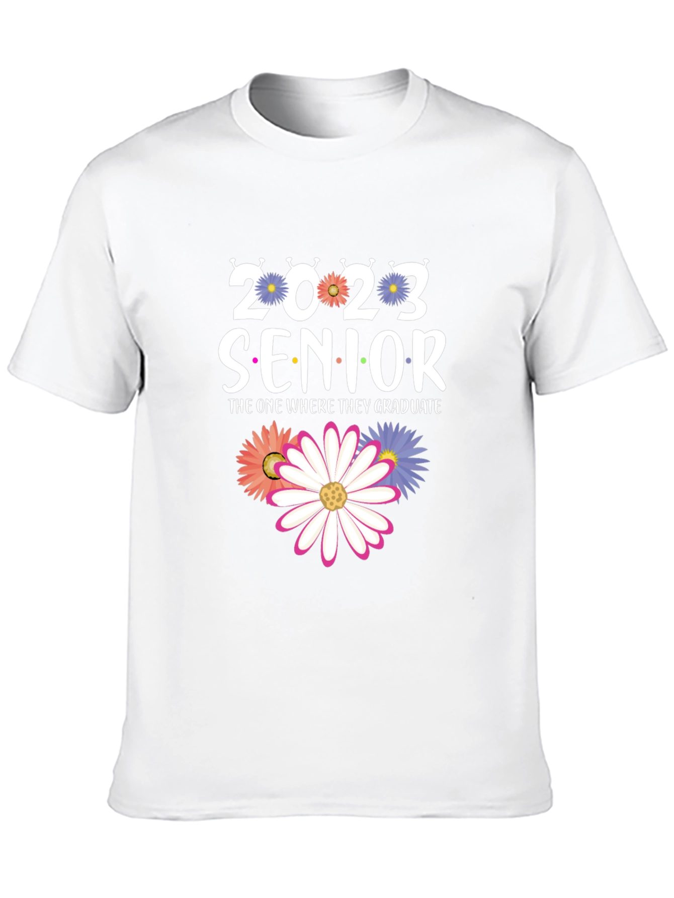 Senior 2023 Graduation T-Shirt with Floral Design