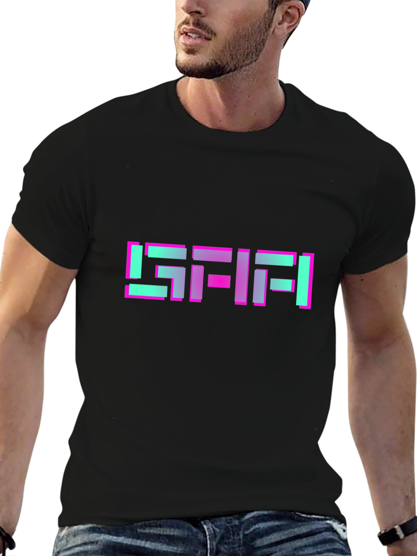 Retro Pixel Graphic T-Shirt - Black Tee
