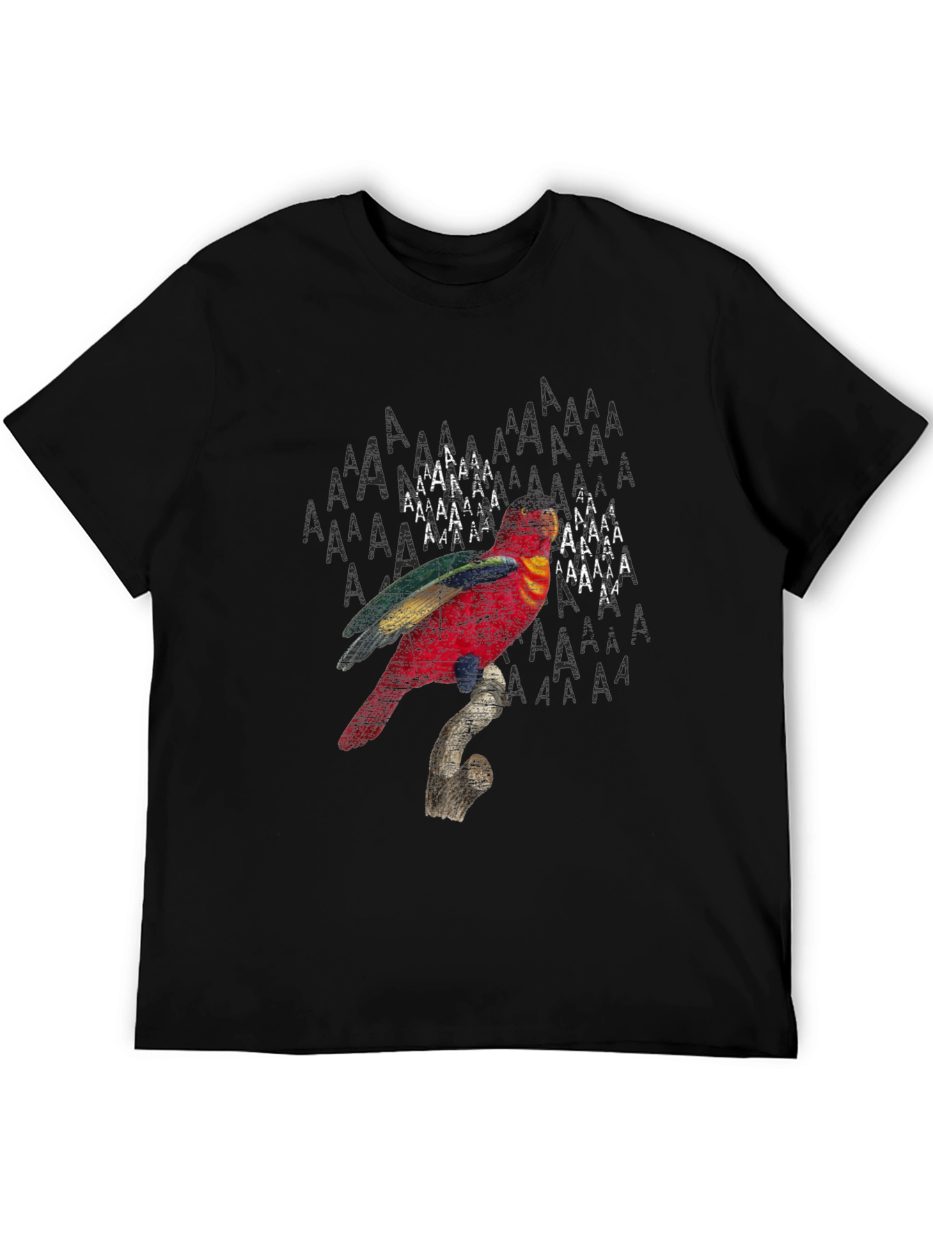 Parrot Graphic Print Black T-Shirt