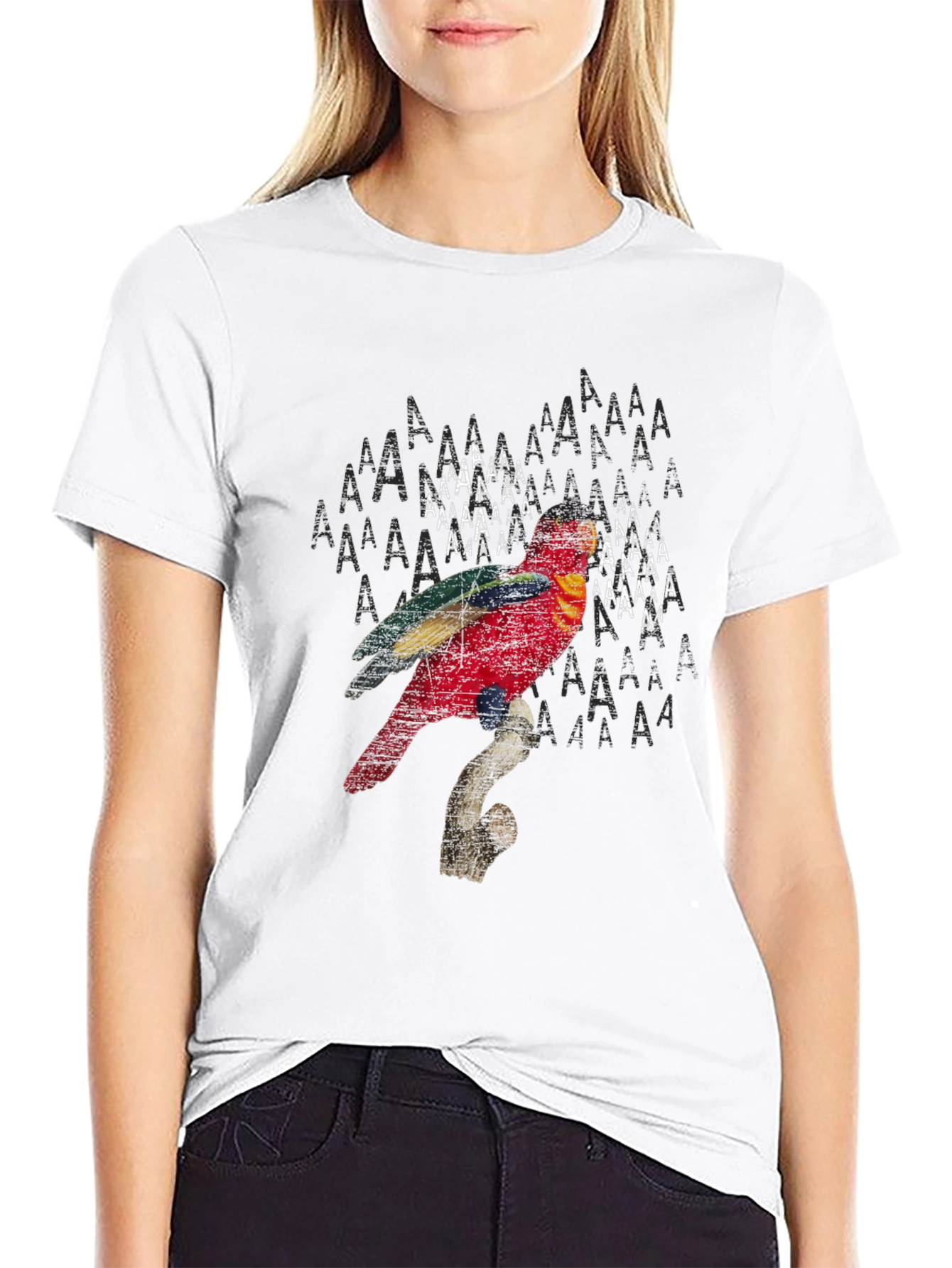 Parrot Graphic Print Black T-Shirt