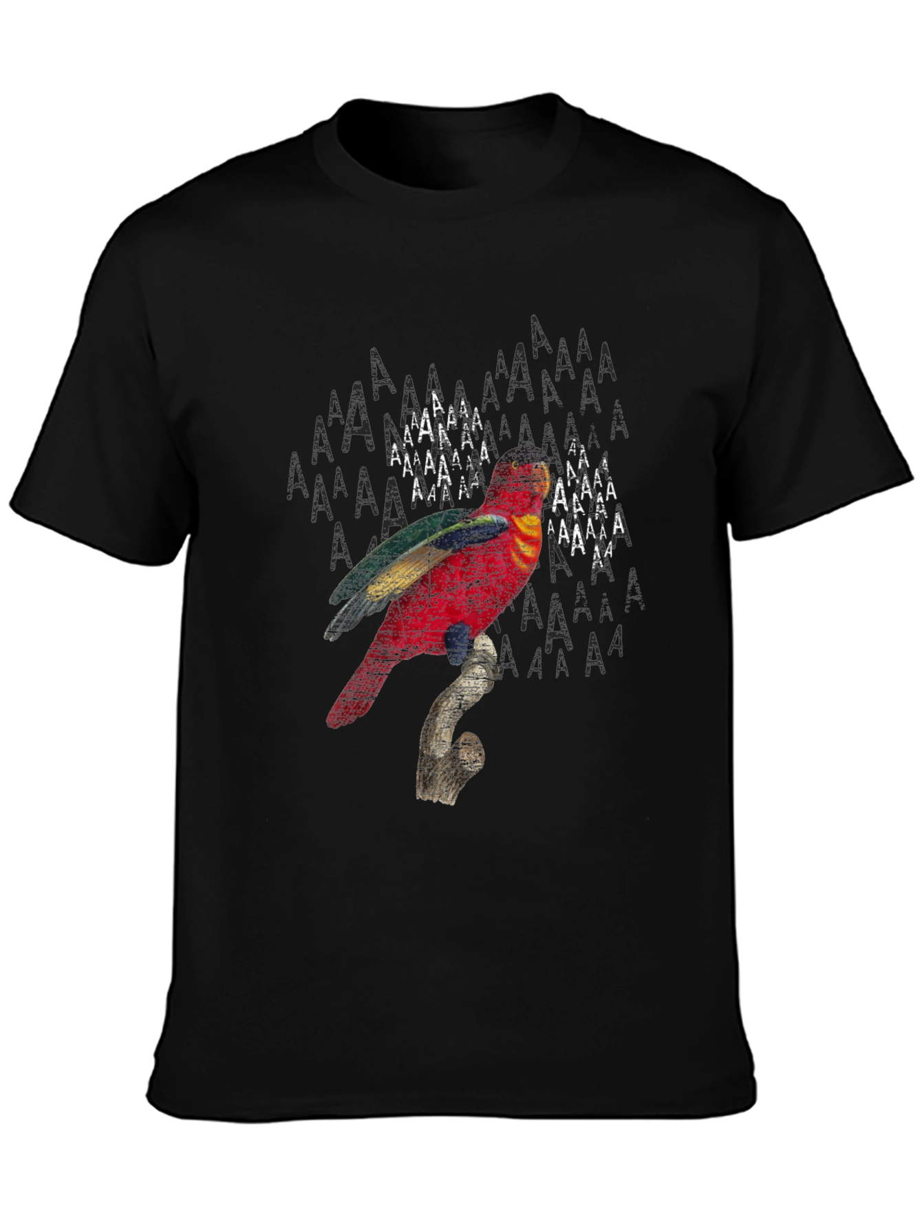 Parrot Graphic Print Black T-Shirt