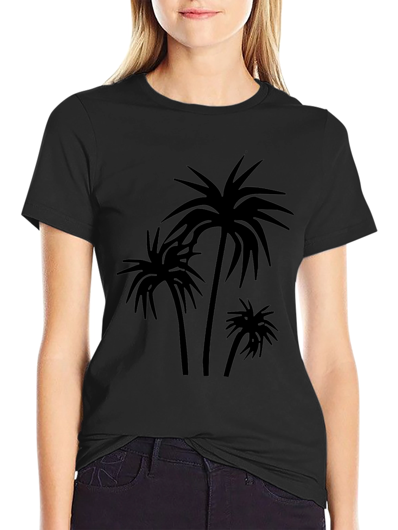Palm Tree Graphic Black T-Shirt