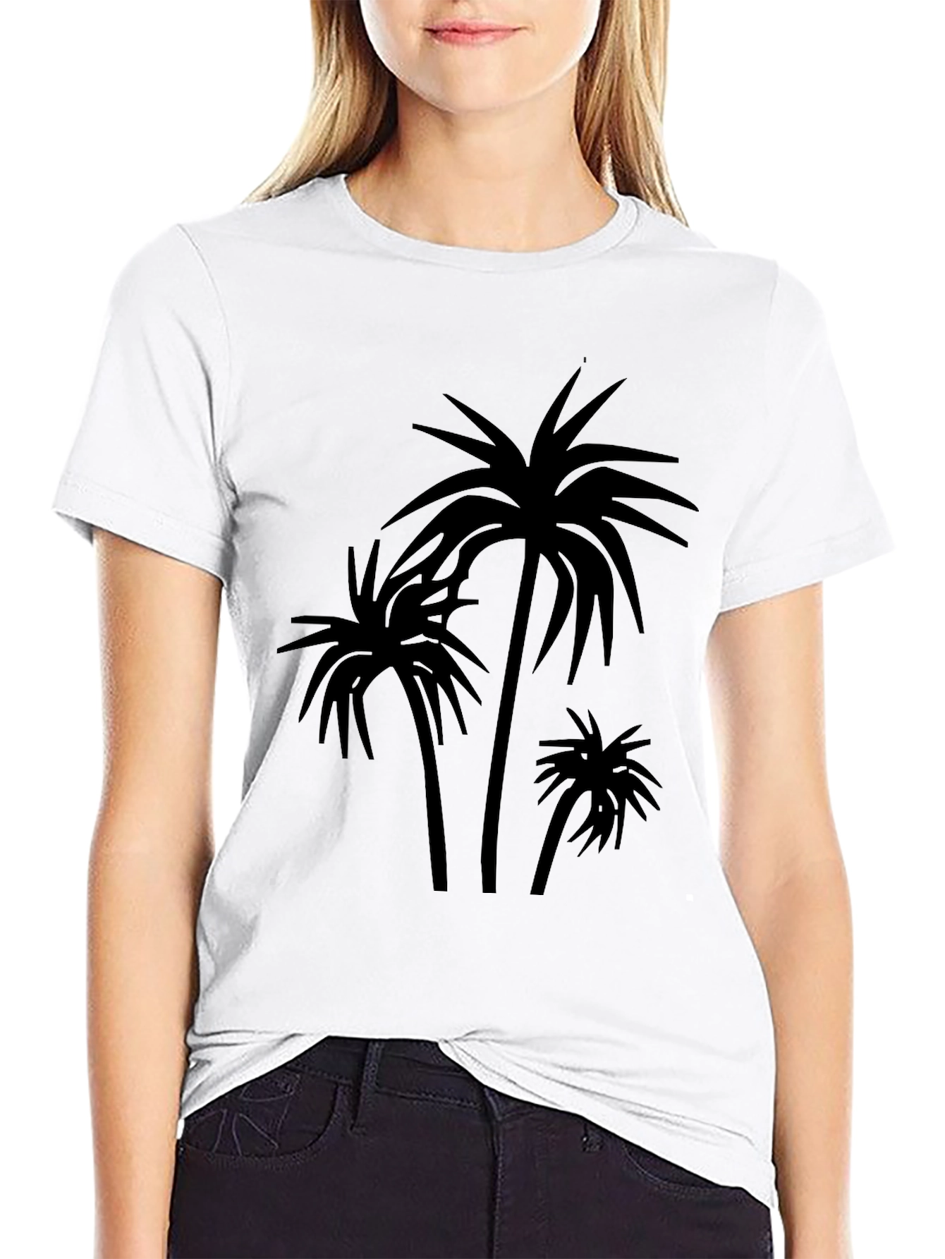 Palm Tree Graphic Black T-Shirt