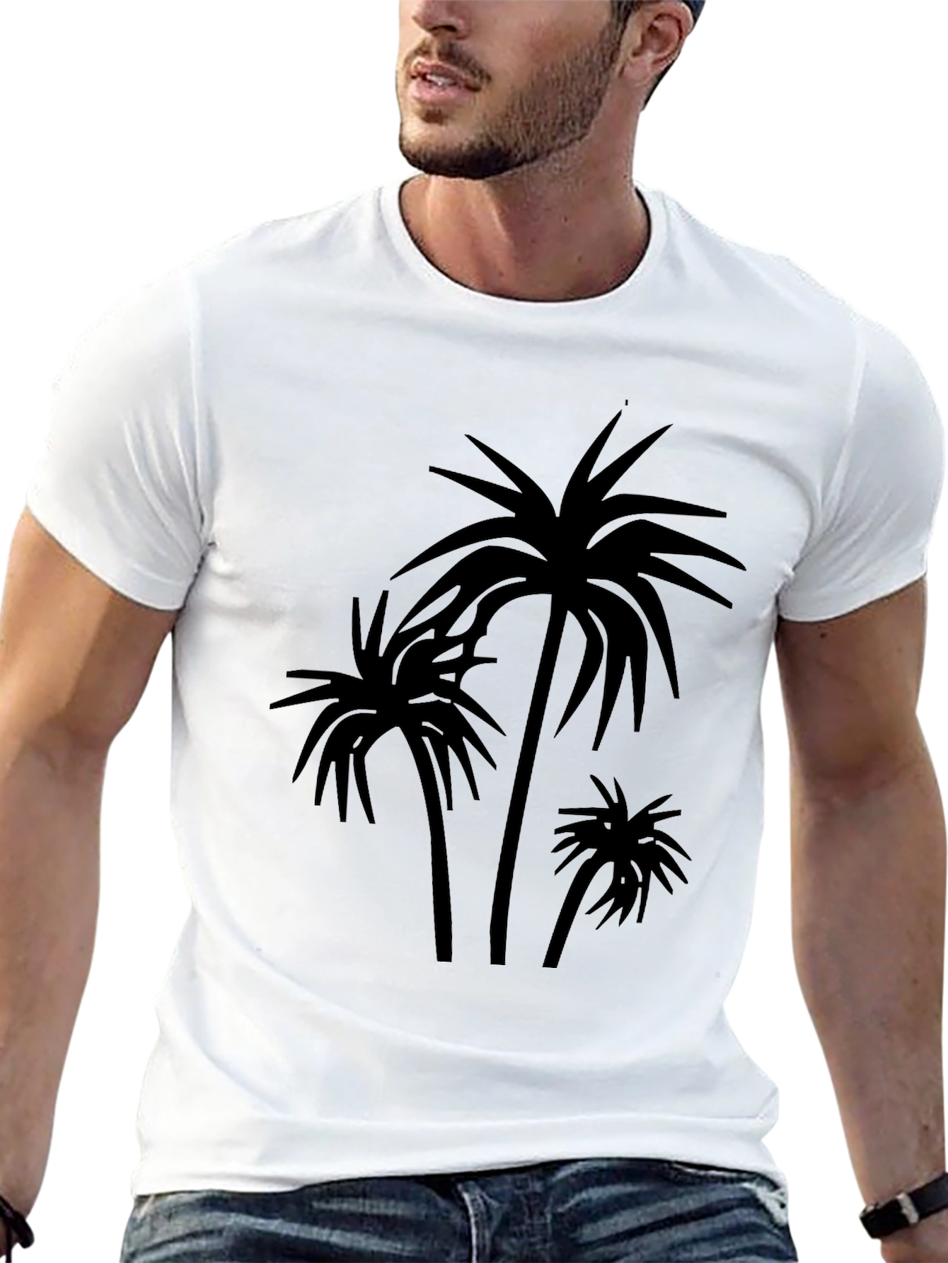 Palm Tree Graphic Black T-Shirt
