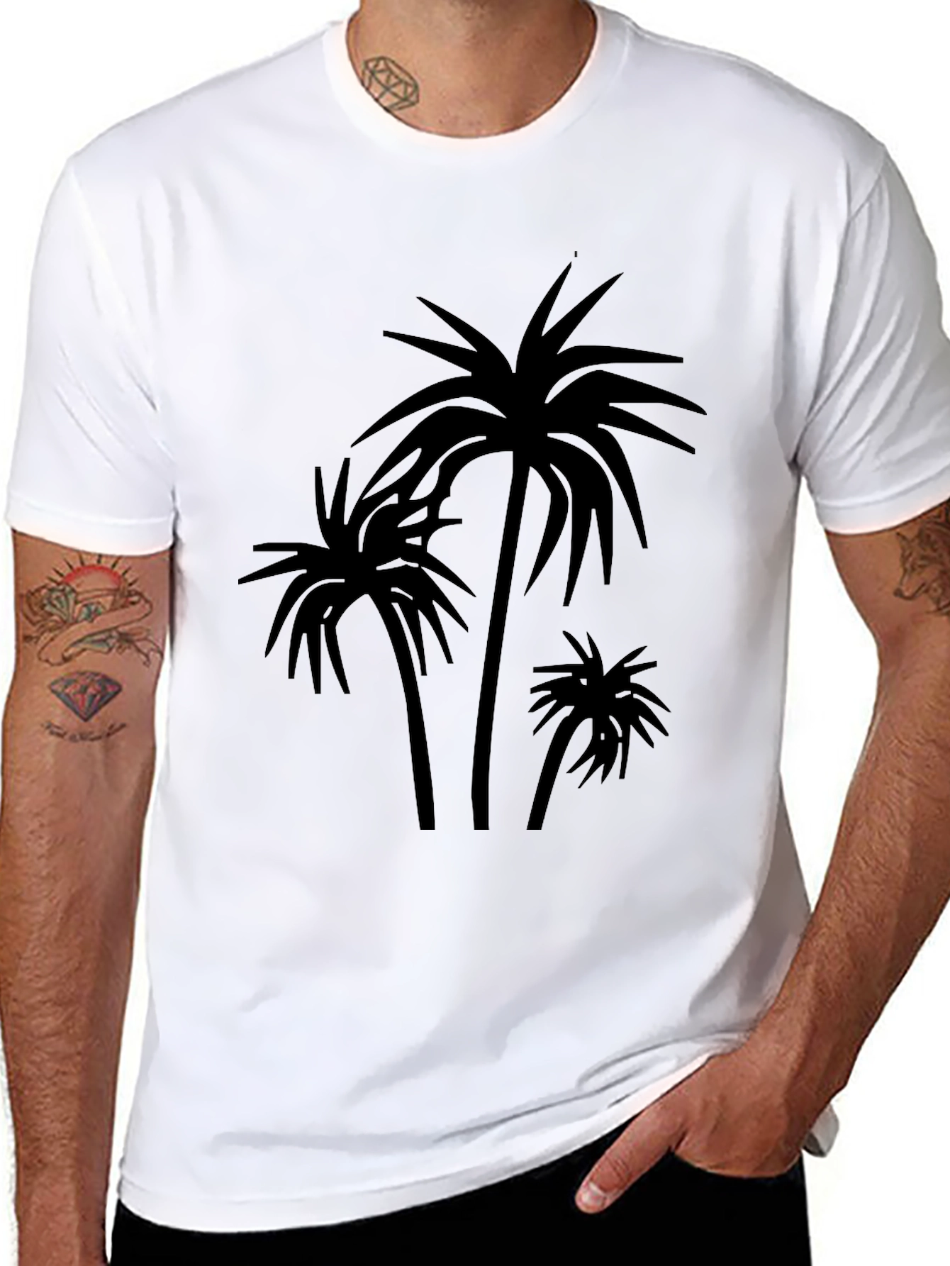 Palm Tree Graphic Black T-Shirt