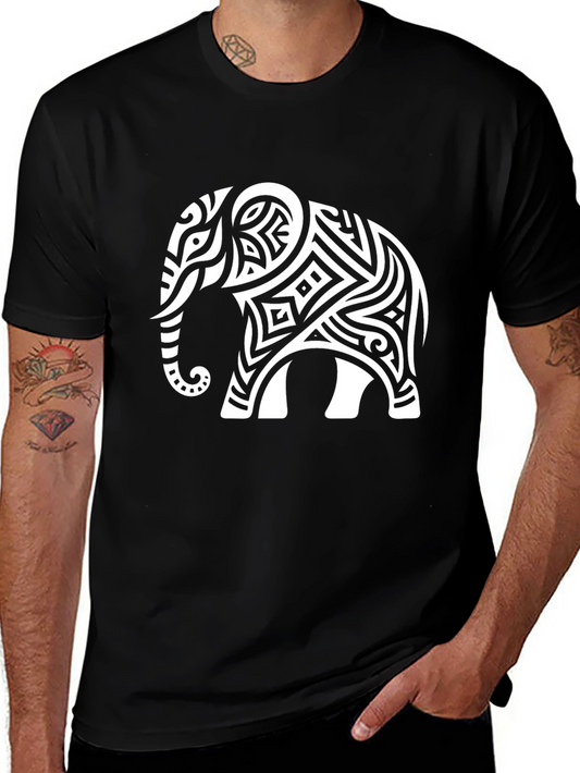 Tribal Elephant Graphic Tee - Stylish Mens T-Shirt