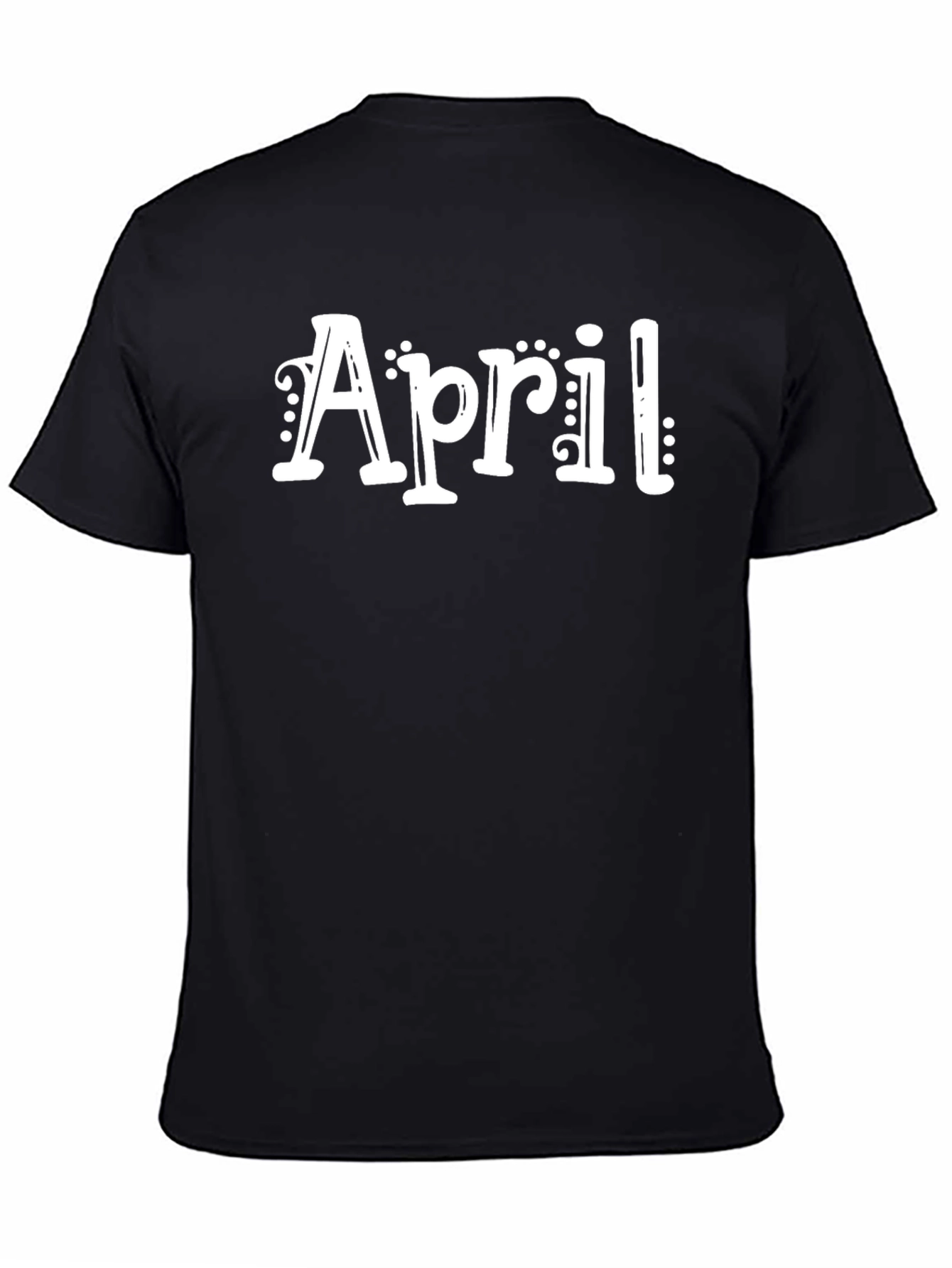 April Graphic Tee - Stylish Black Cotton T-Shirt