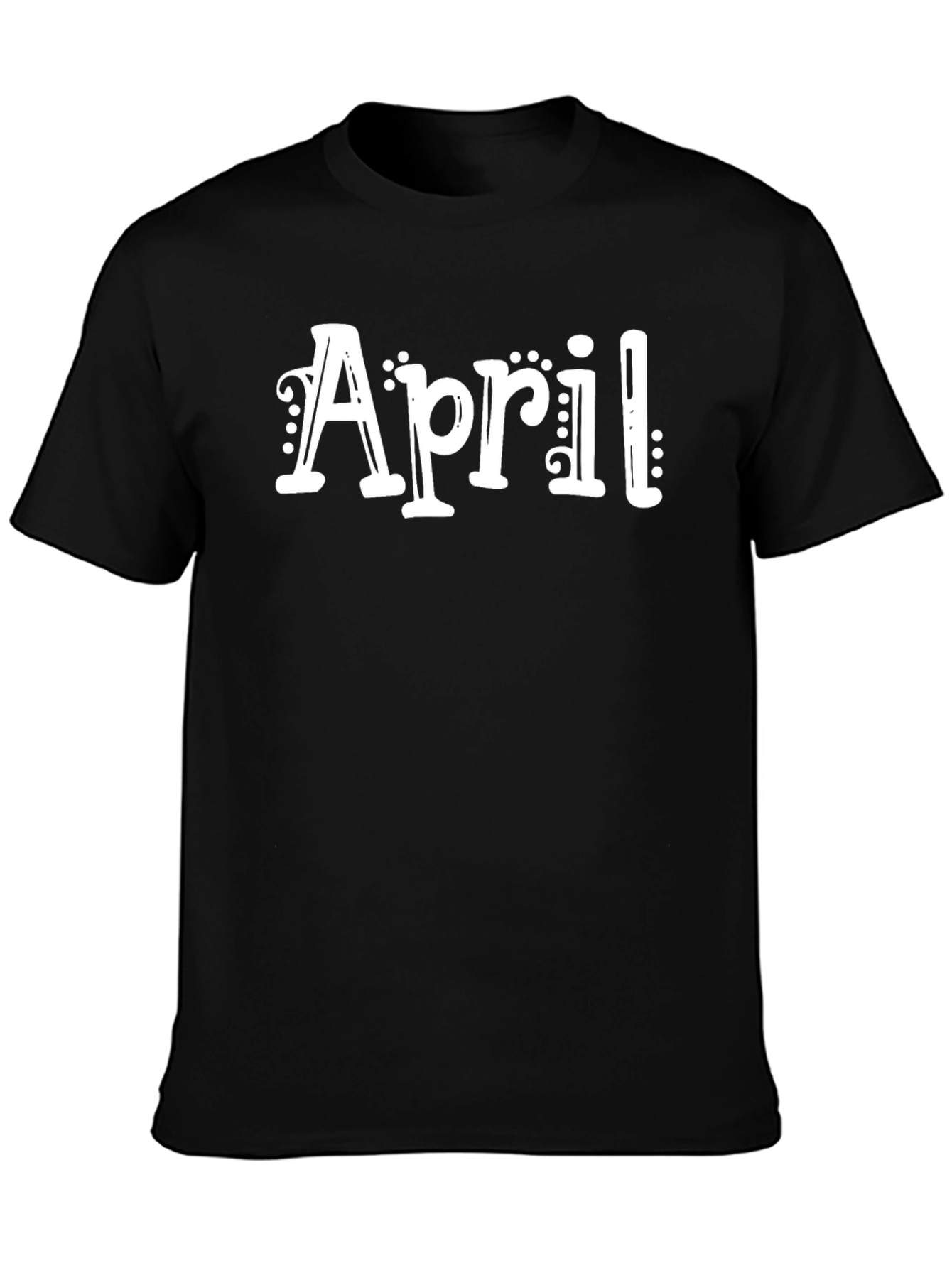 April Graphic Tee - Stylish Black Cotton T-Shirt