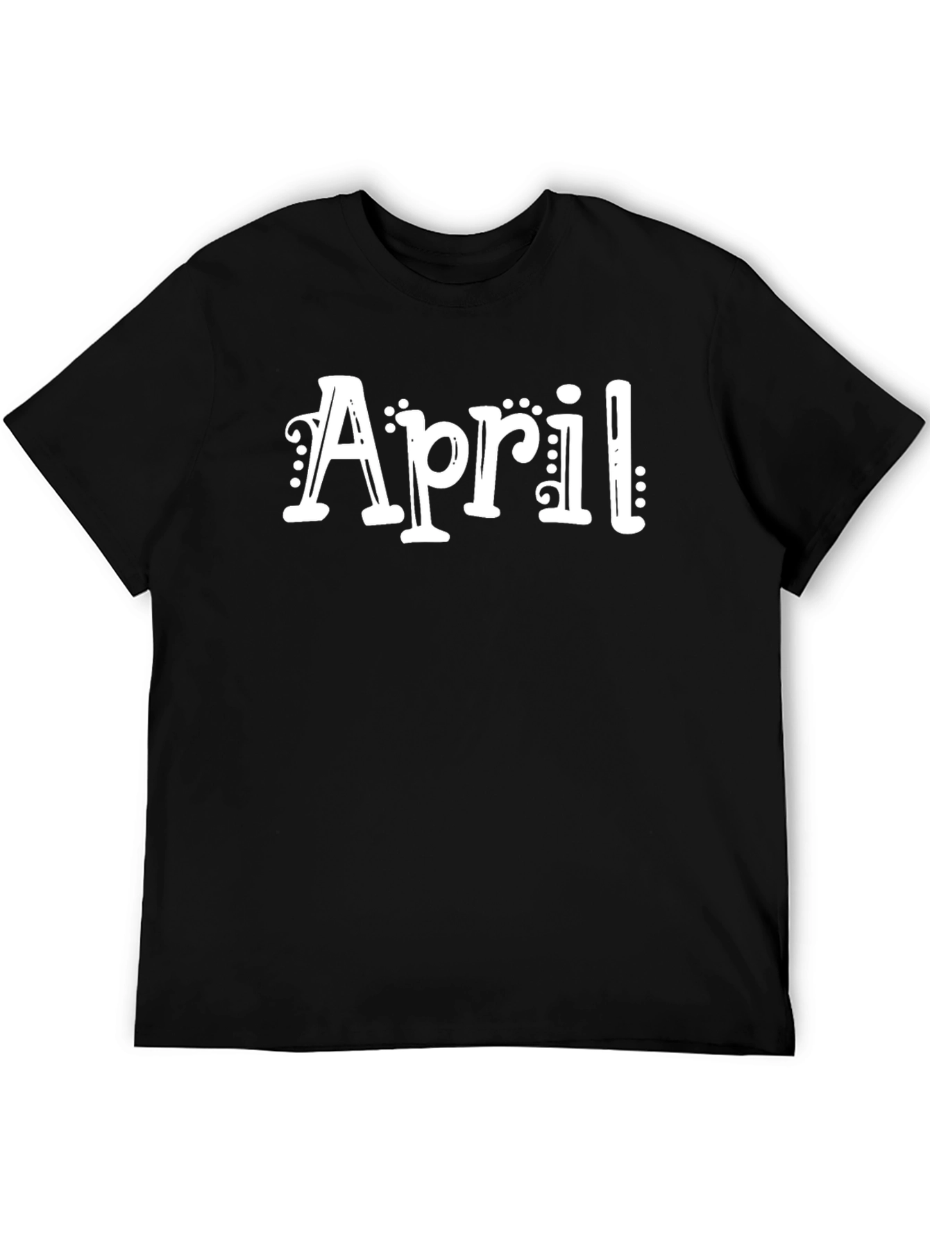 April Graphic Tee - Stylish Black Cotton T-Shirt