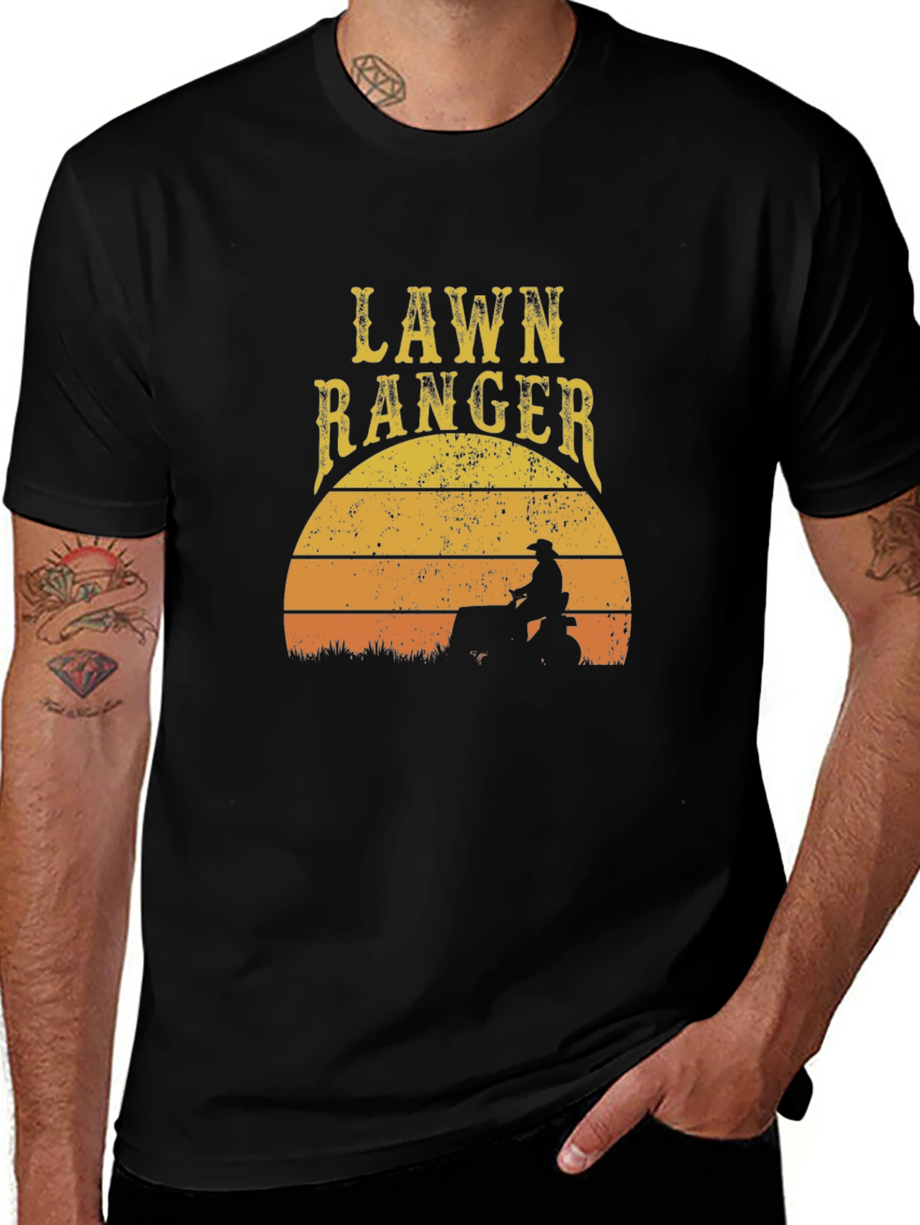 Lawn Ranger Sunset Graphic Tee - Black