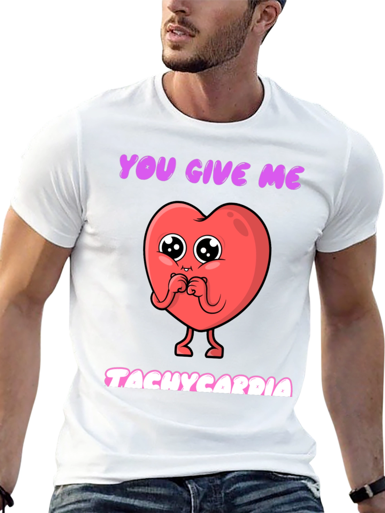 Tachycardia Heart Graphic Tee - Novelty Valentines Gift