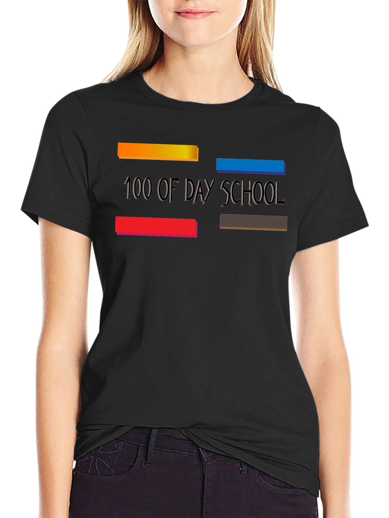 100 Days of Day School Black T-Shirt