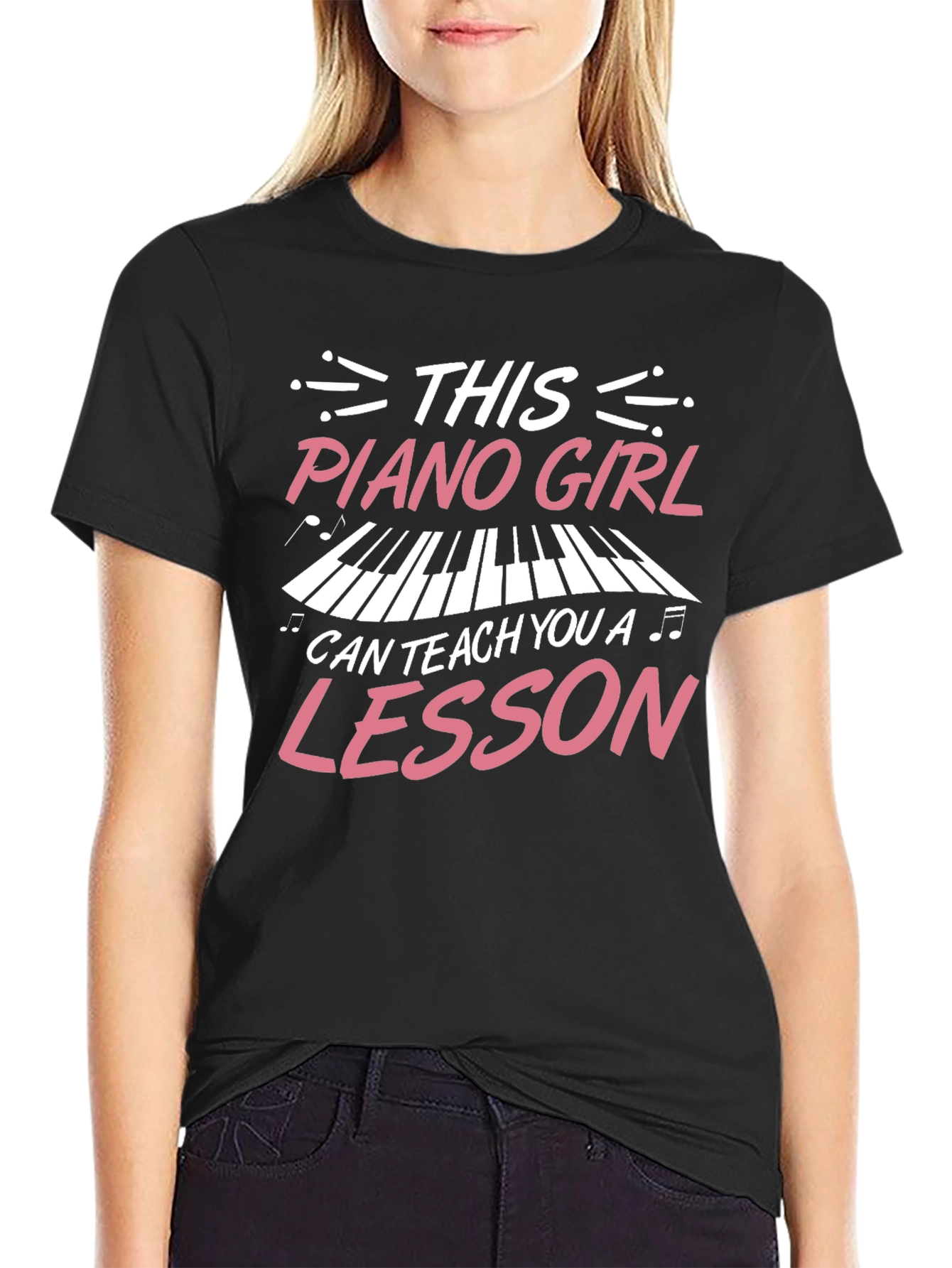 Piano Girl Teacher T-Shirt - Music Lesson Gift