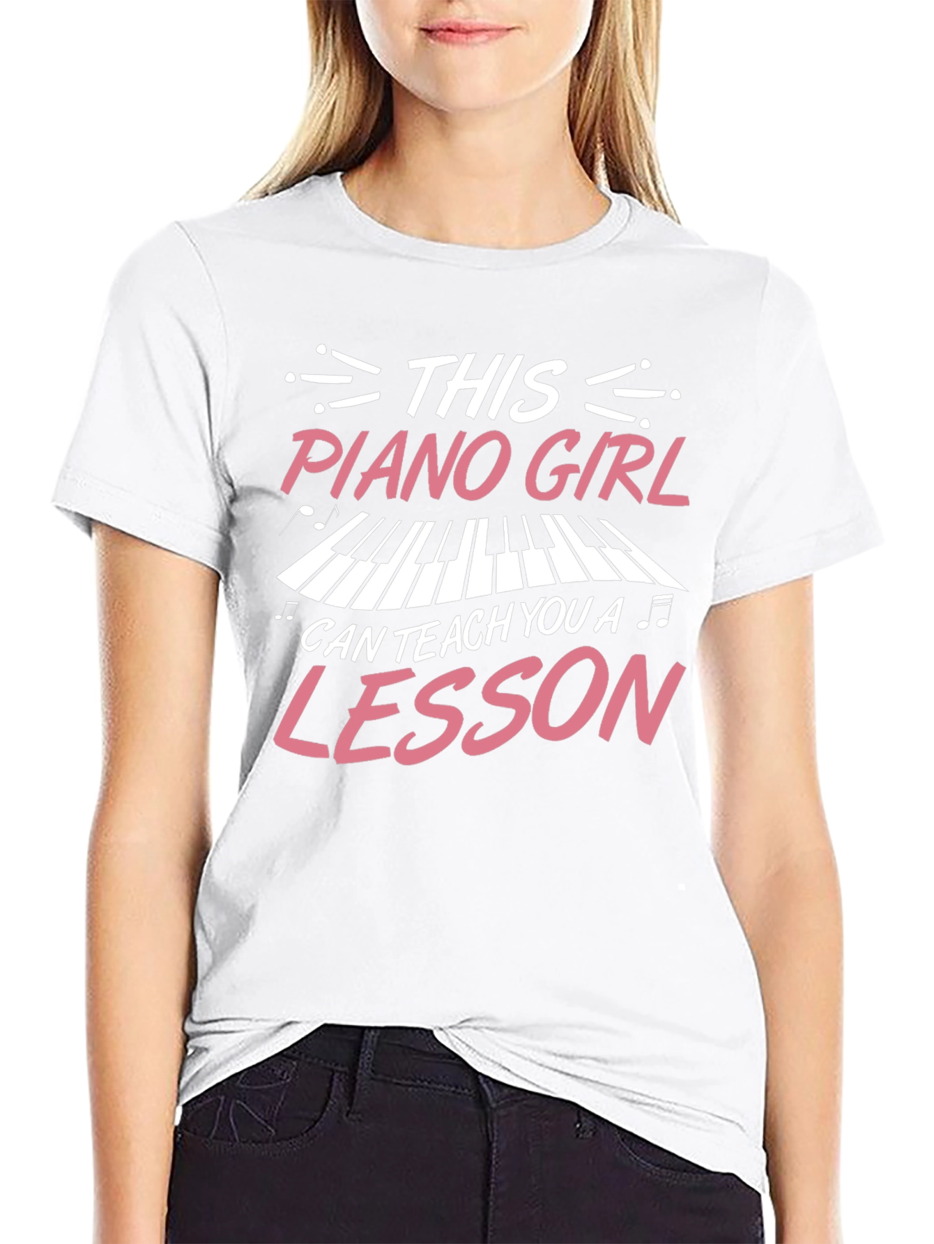 Piano Girl Teacher T-Shirt - Music Lesson Gift
